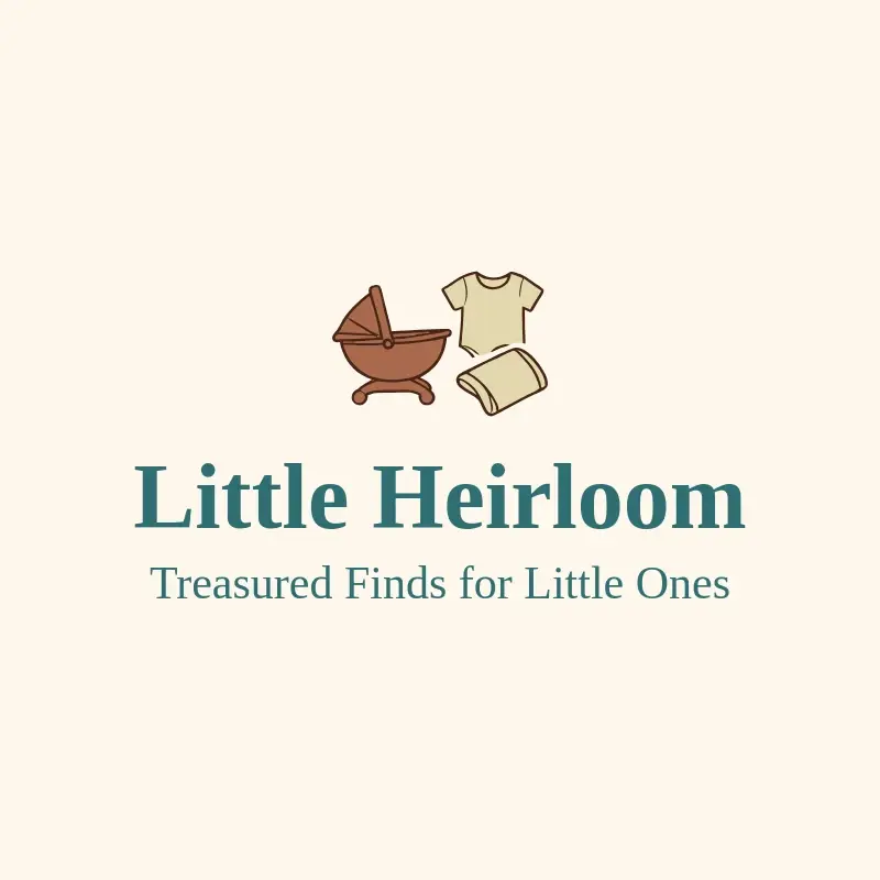 The baby store name Little Heirloom as a branded logo with a color icon