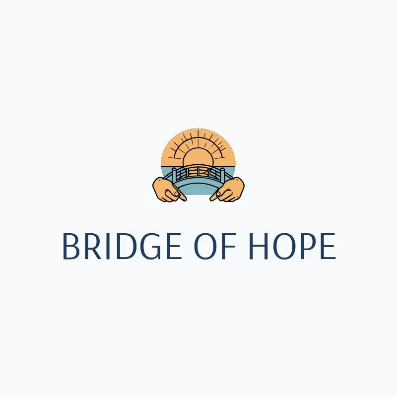The charity name Bridge of Hope as a branded logo with a color icon
