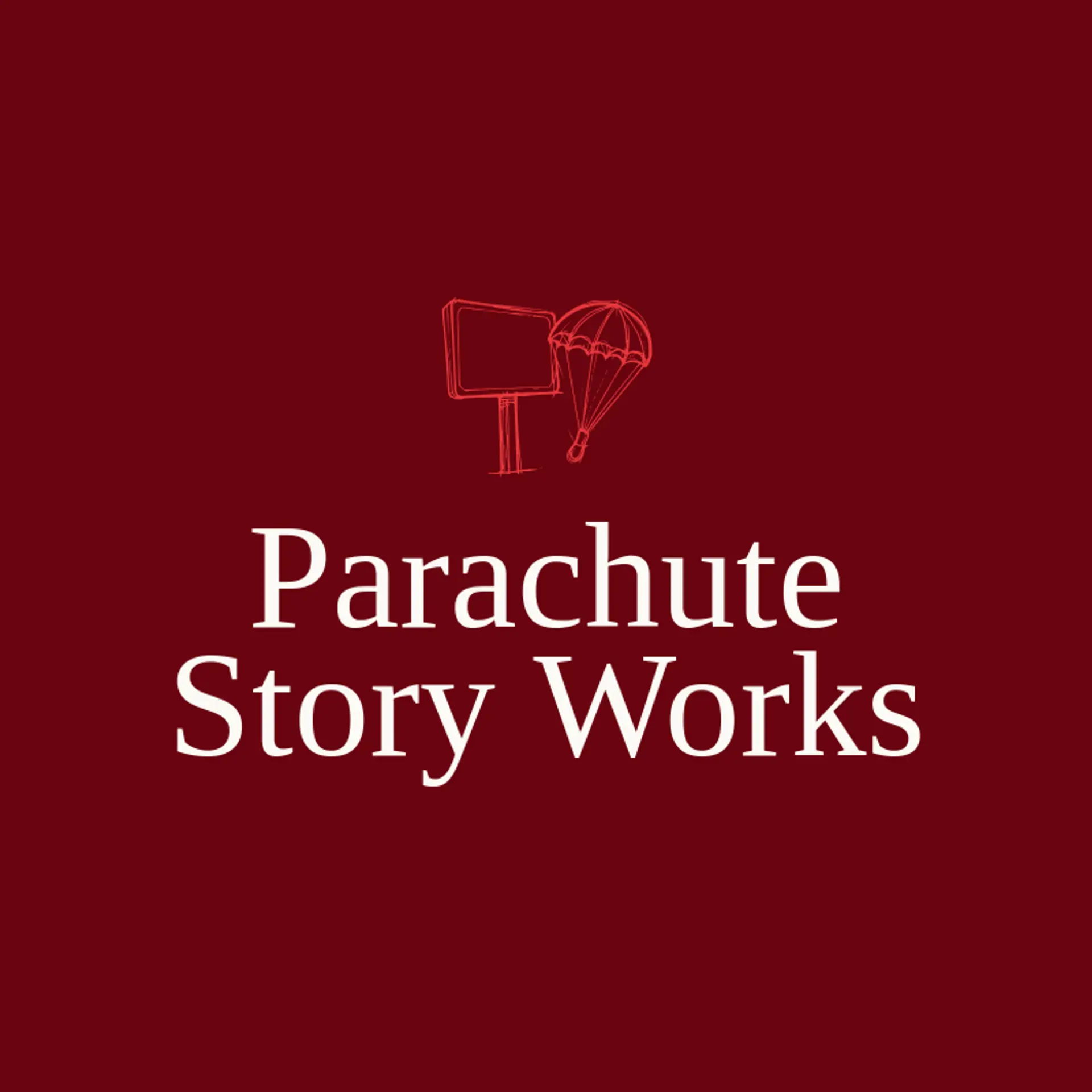 Parachute Story Works logo for advertisement