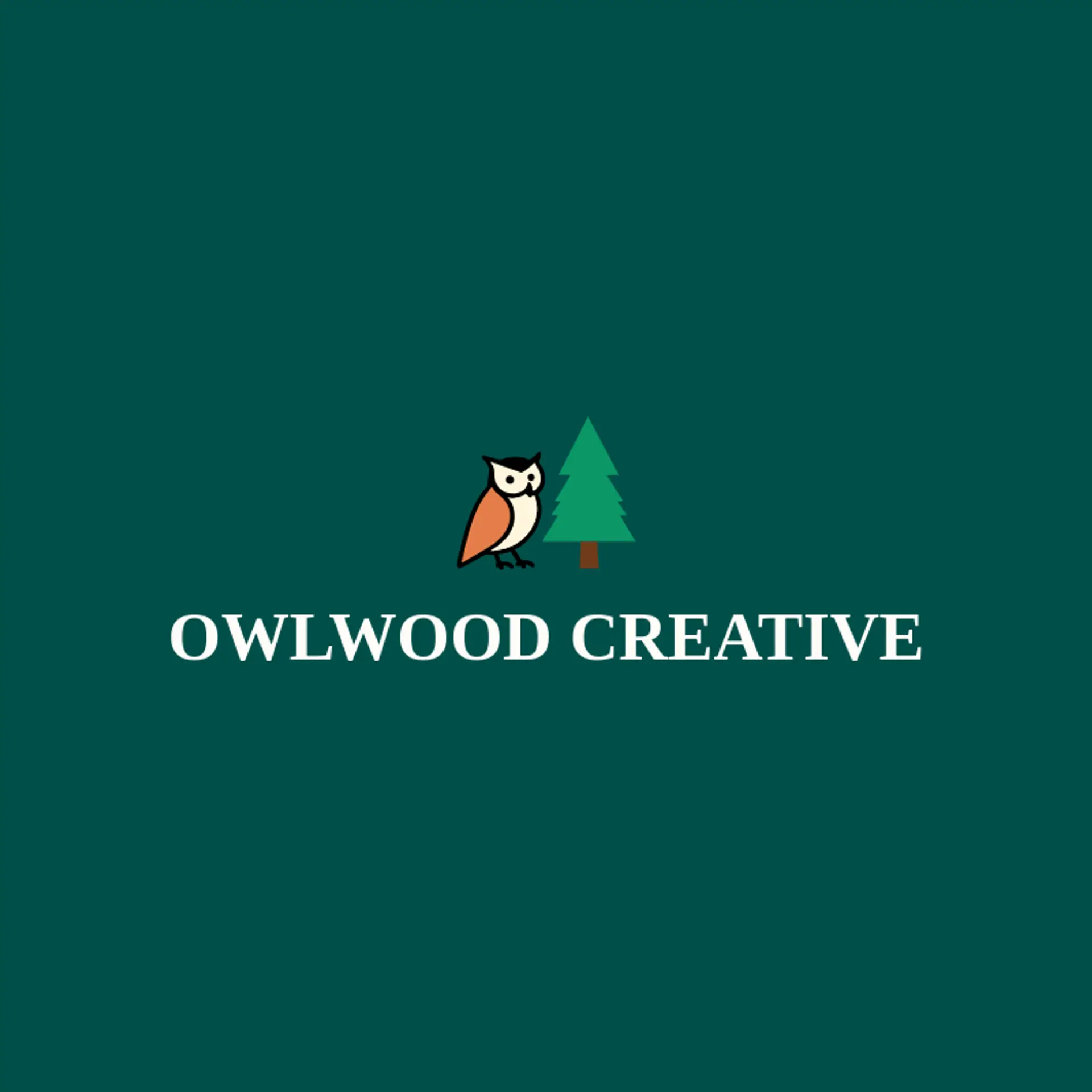 Owlwood Creative logo for pine tree