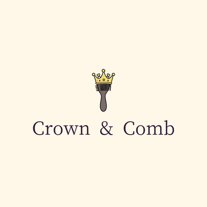 The barbershop name Crown & Comb as a branded logo with a color icon