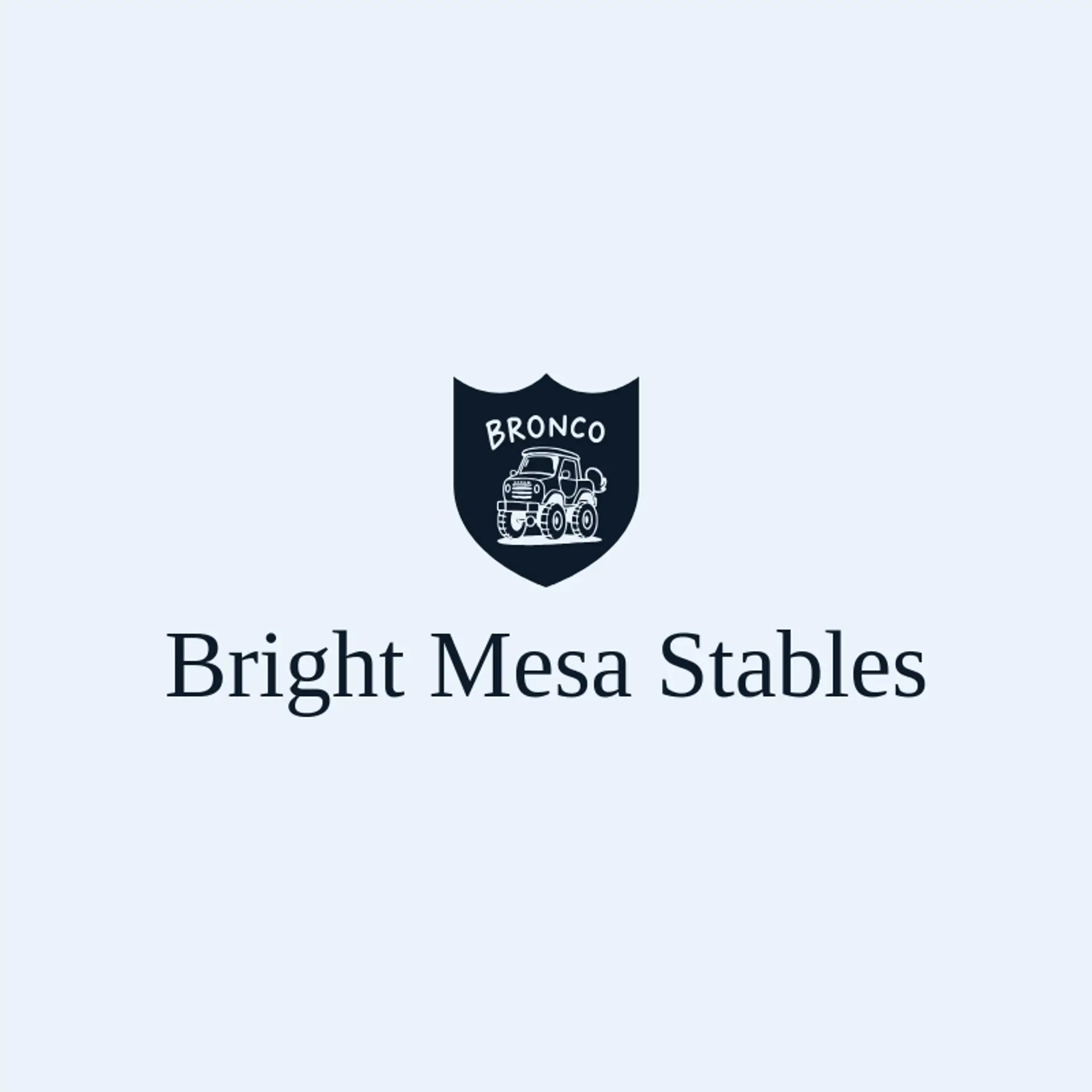 Bright Mesa Stables logo for bronco