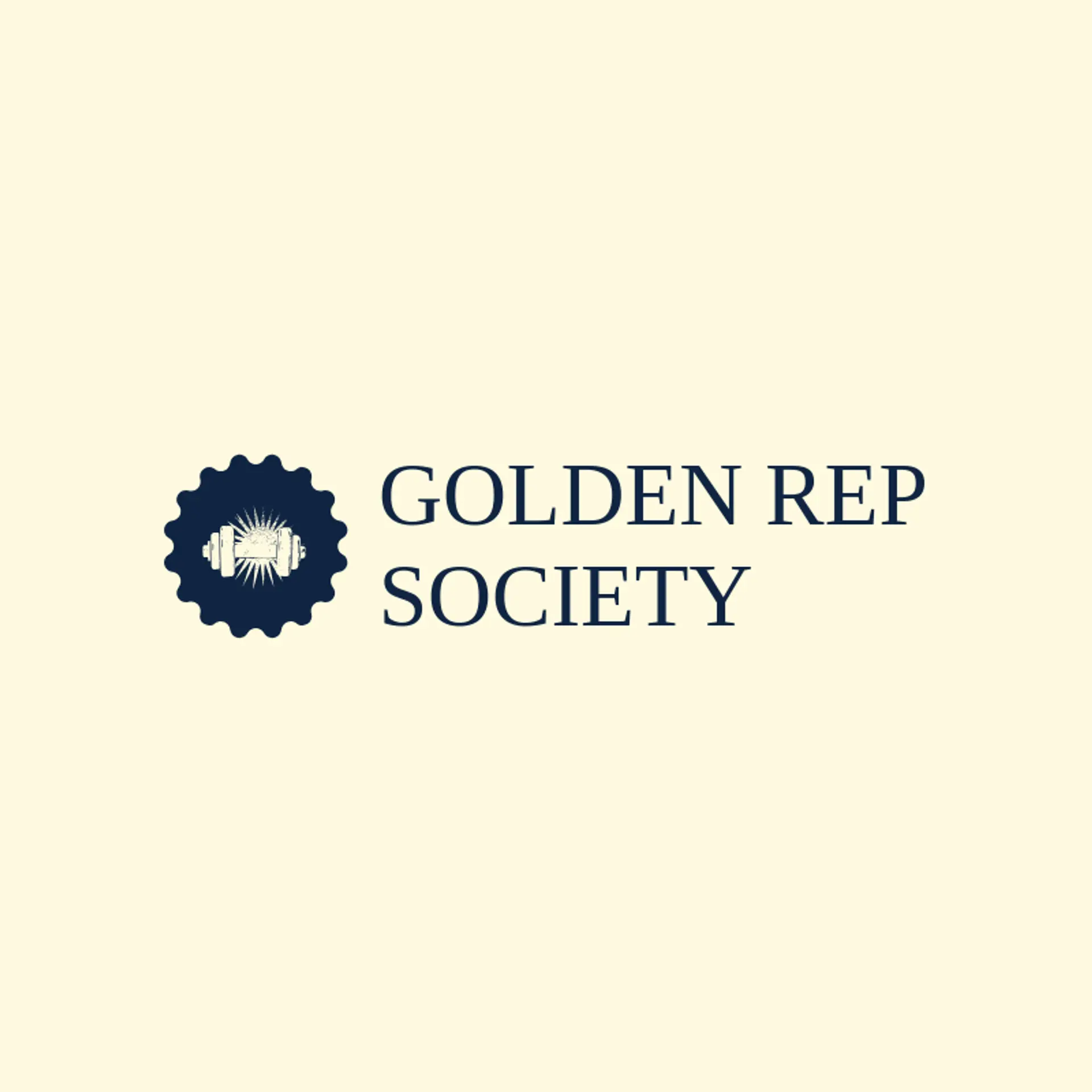 Golden Rep Society logo for dumbbell
