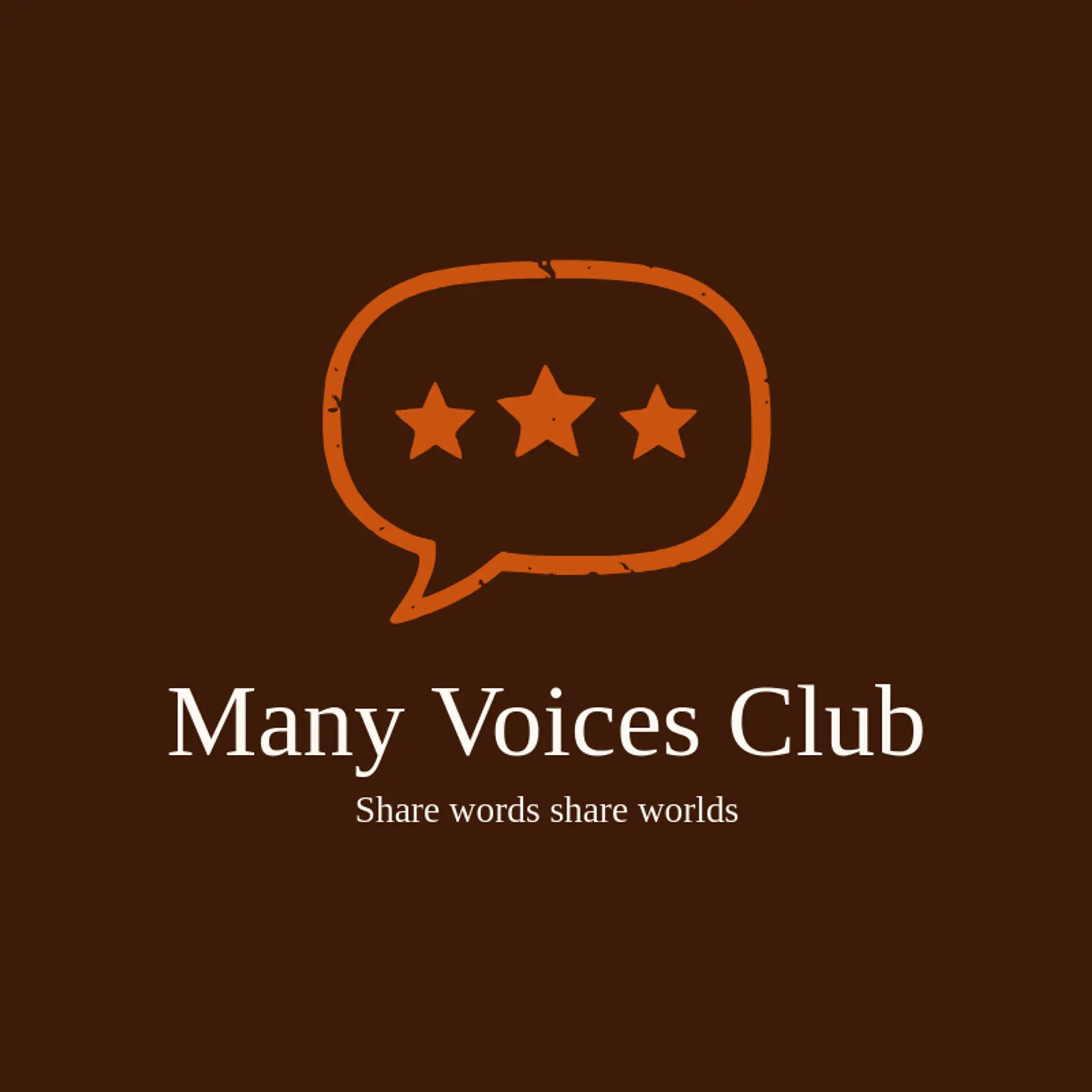 Many Voices Club logo for language