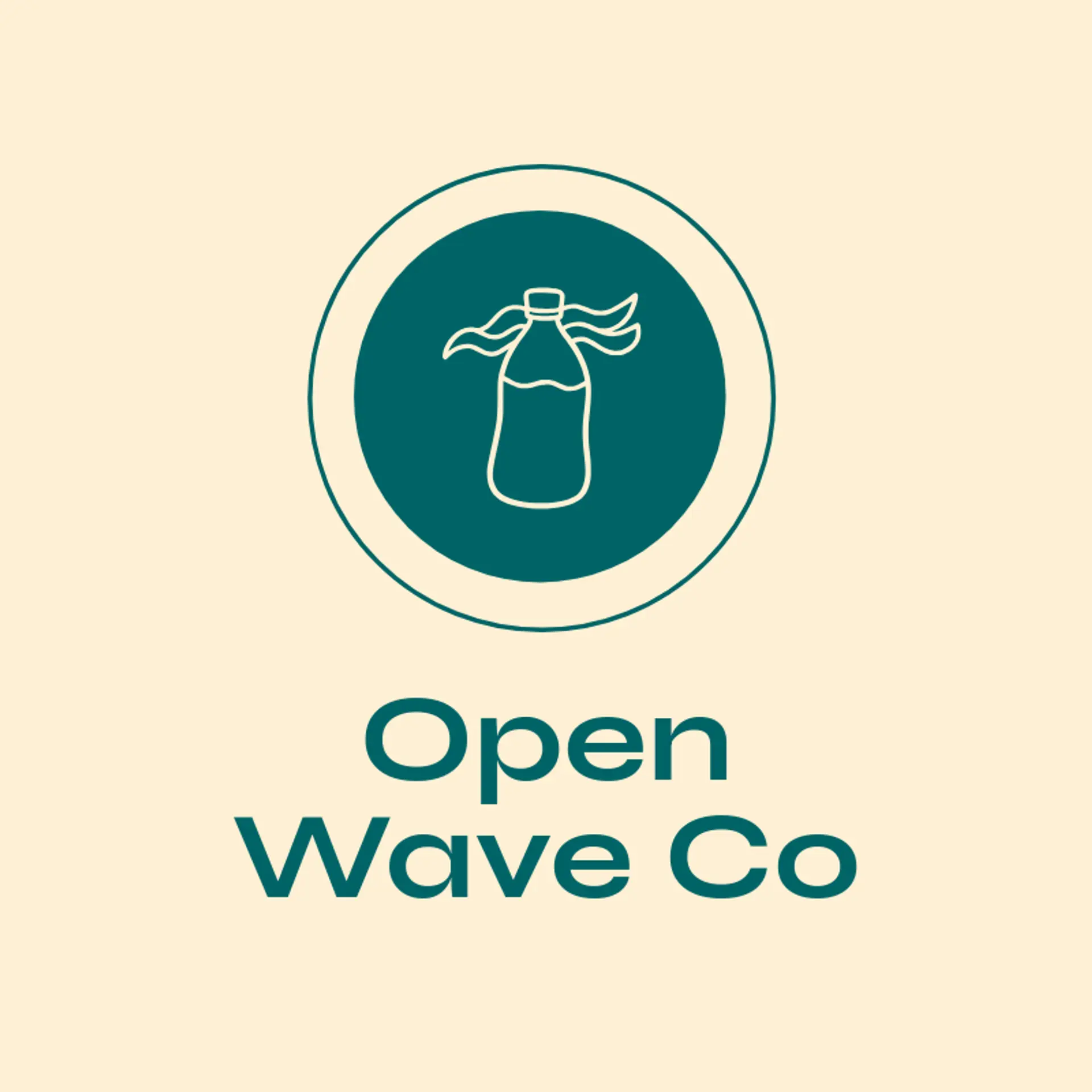 Open Wave Co logo for water bottle