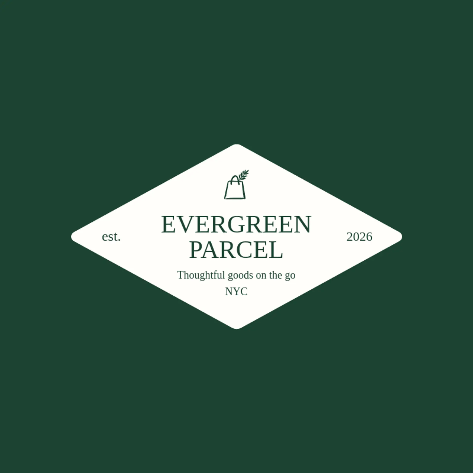 Evergreen Parcel logo for shopping bag