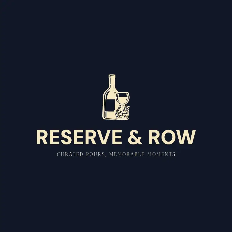 The winery name Reserve & Row as a branded logo with a single color icon
