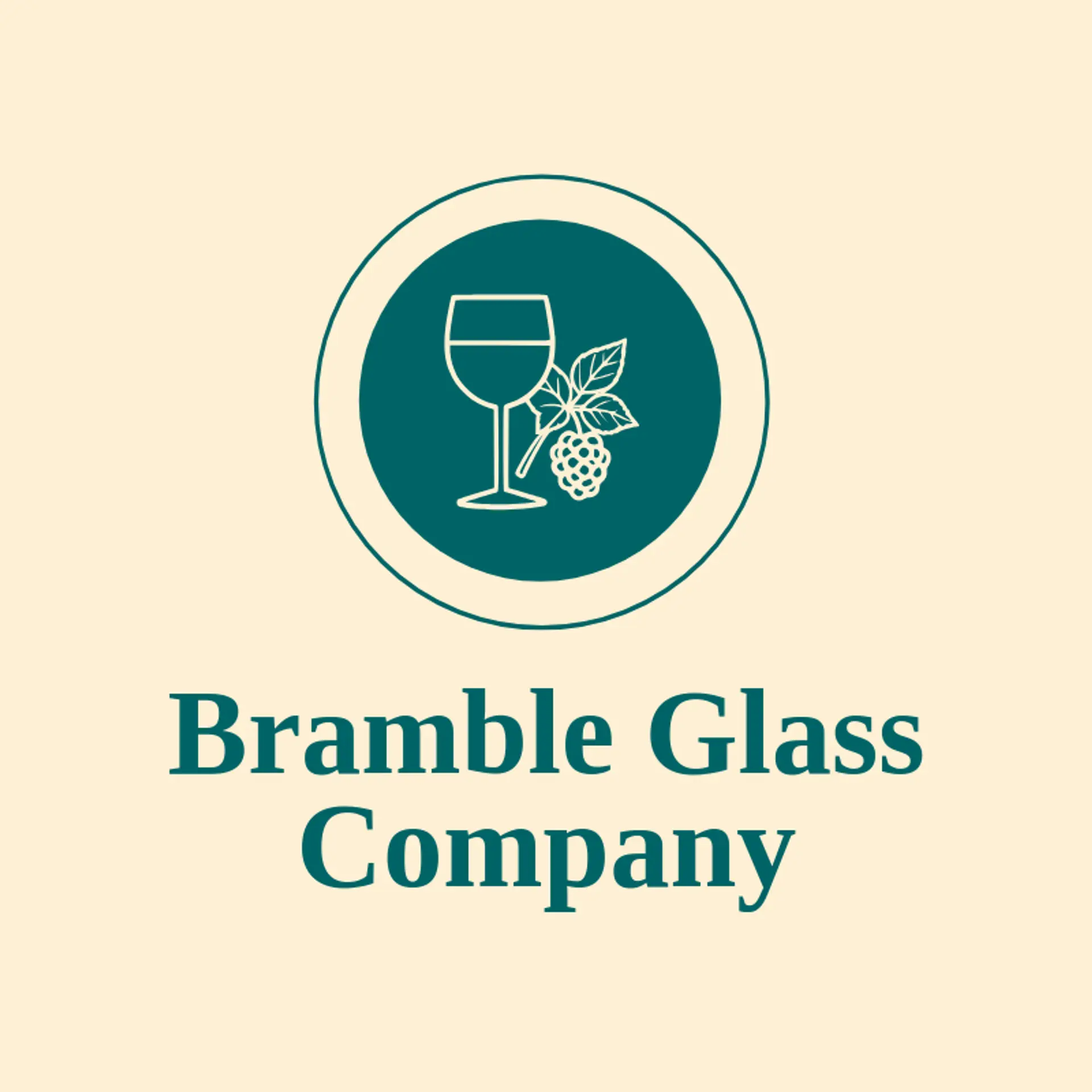 Bramble Glass Company logo for wine glass