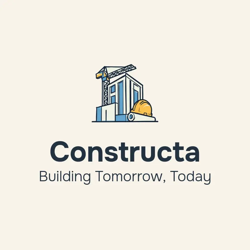 The construction company name Constructa as a branded logo with a color icon