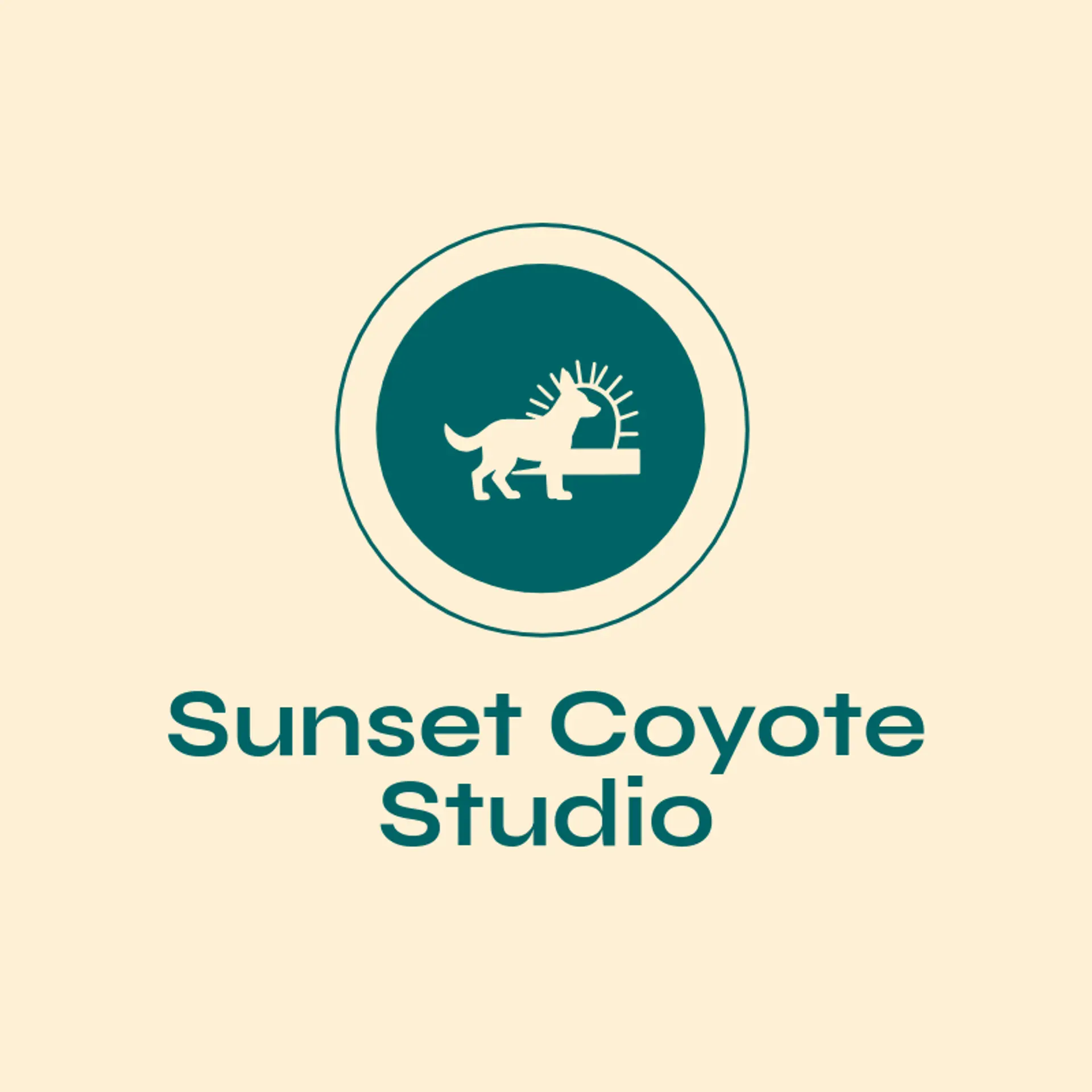 Sunset Coyote Studio logo for coyote