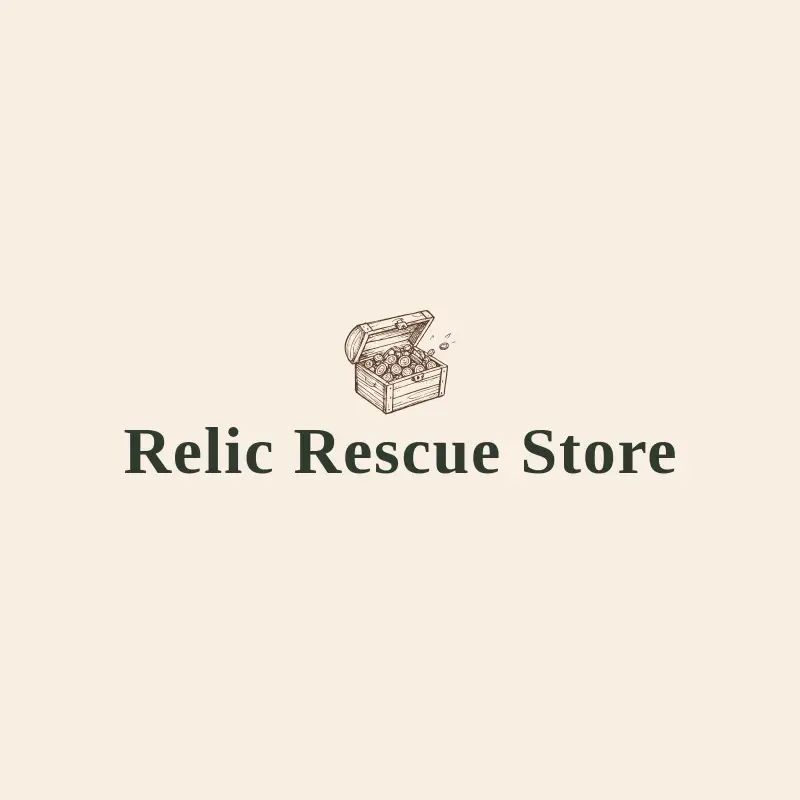 The eBay store name Relic Rescue Store as a branded logo with a single color icon