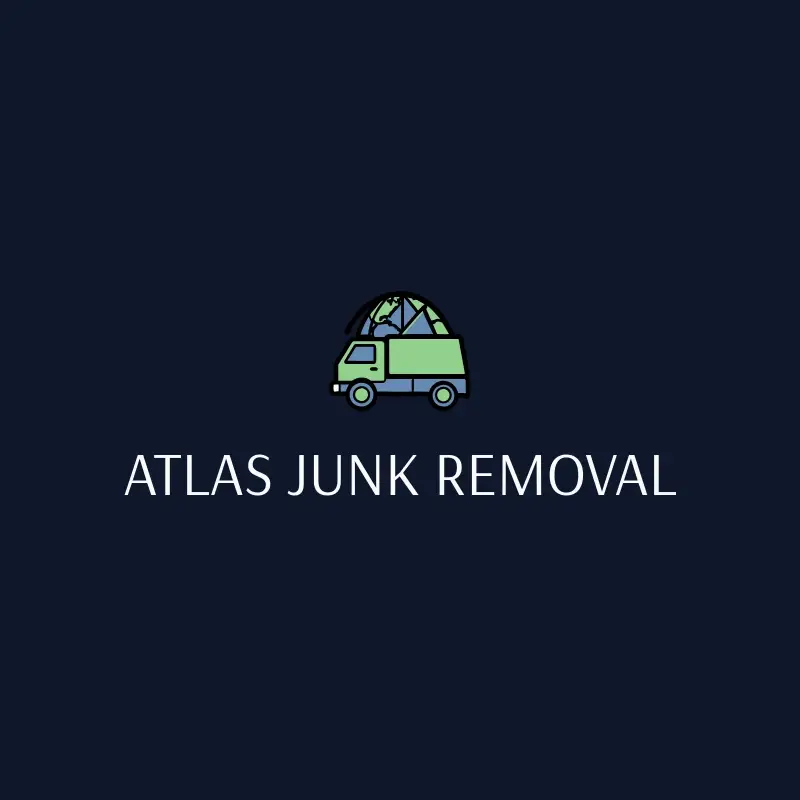 The junk removal name Atlas Junk Removal as a branded logo with a color icon