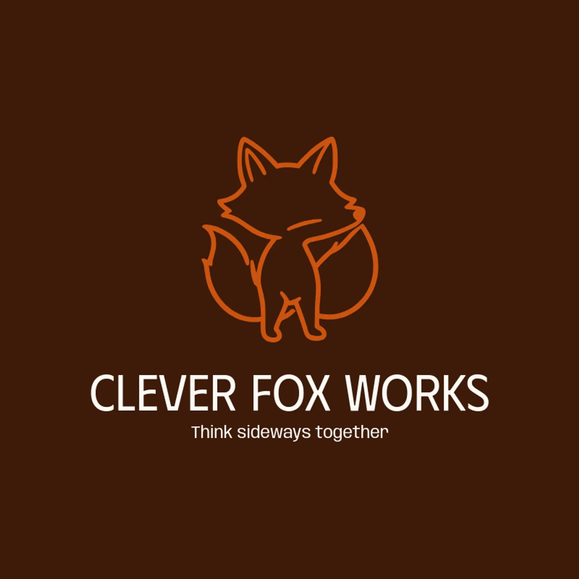 Clever Fox Works logo for negative space