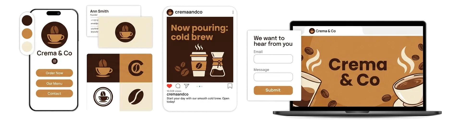 Coffee logo and coffee shop logo examples made on LOGO.com