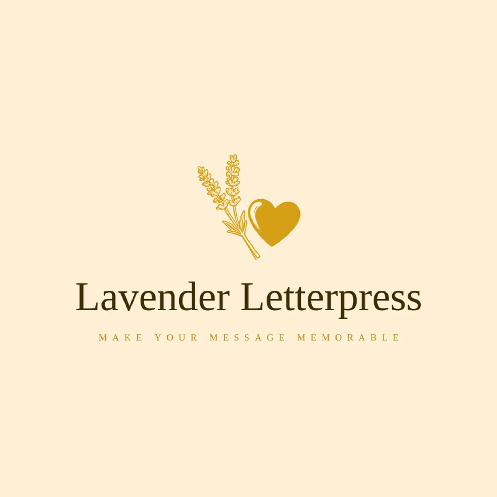 Lavender Letterpress logo for valentine