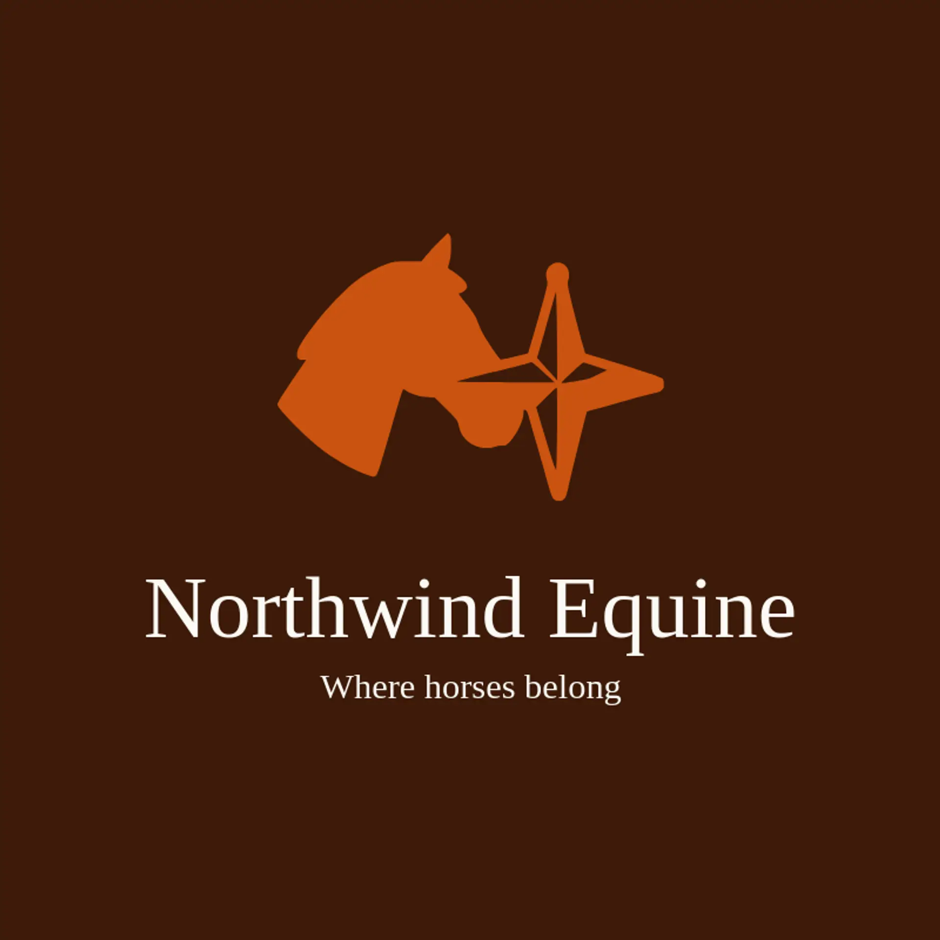 Northwind Equine logo for horse head