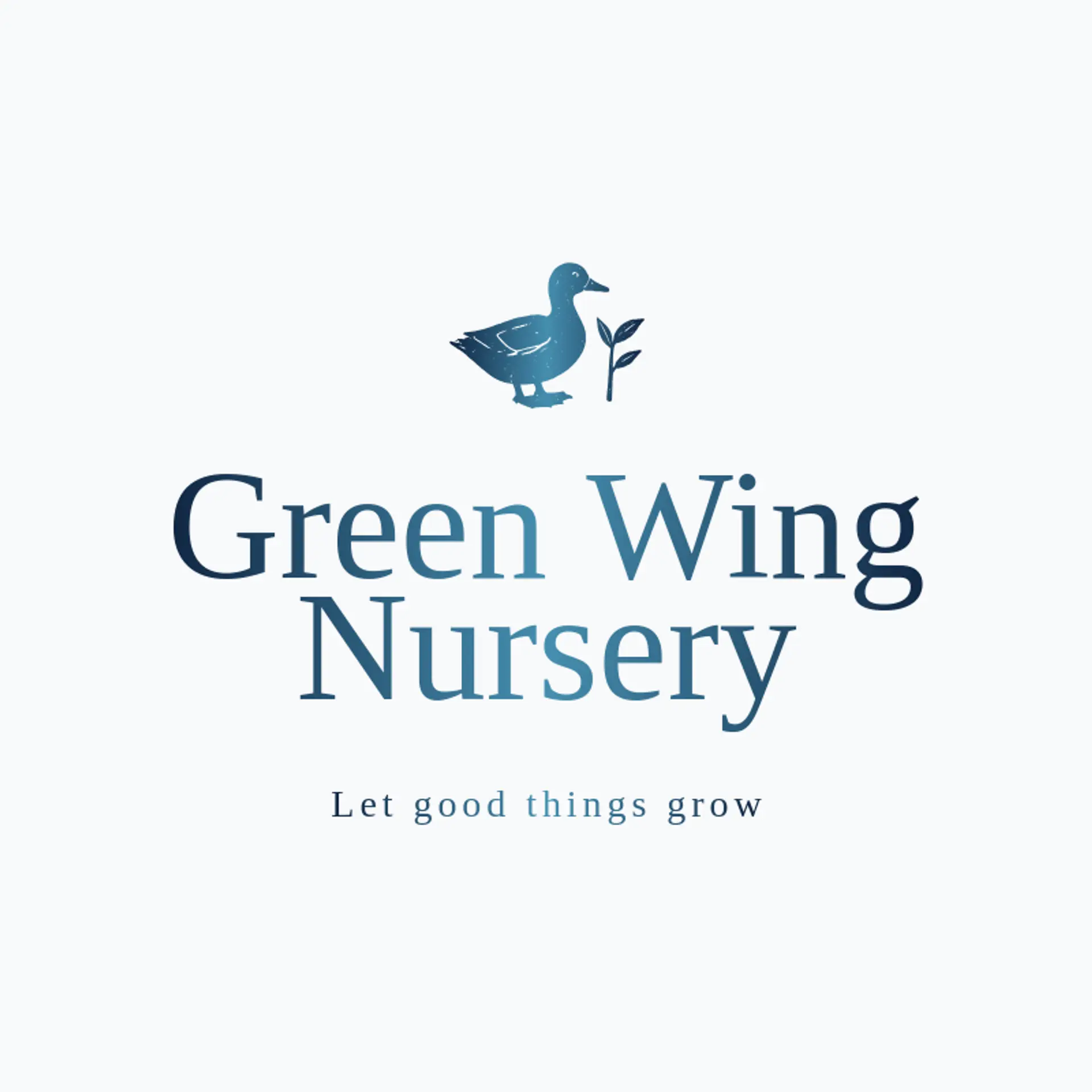 Green Wing Nursery logo for duck