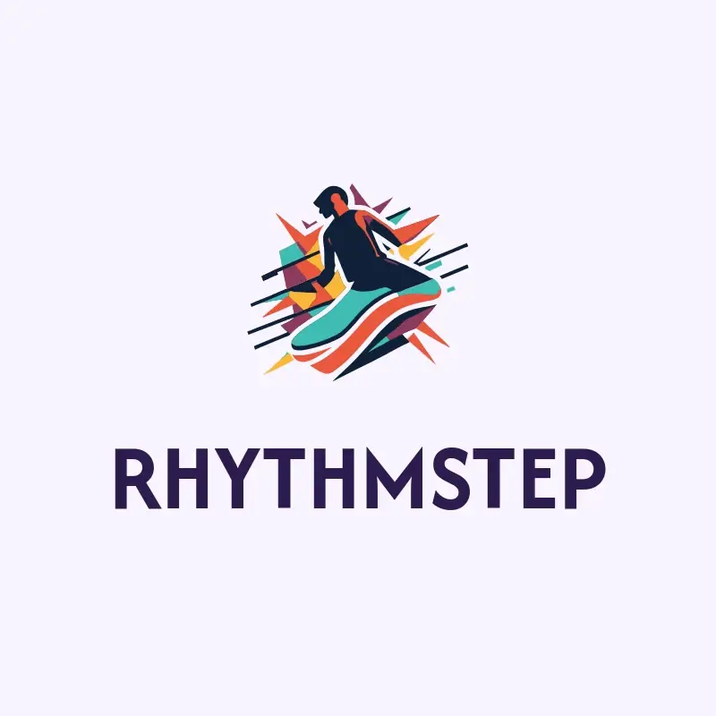 The rap name RhythmStep as a branded logo with a color icon