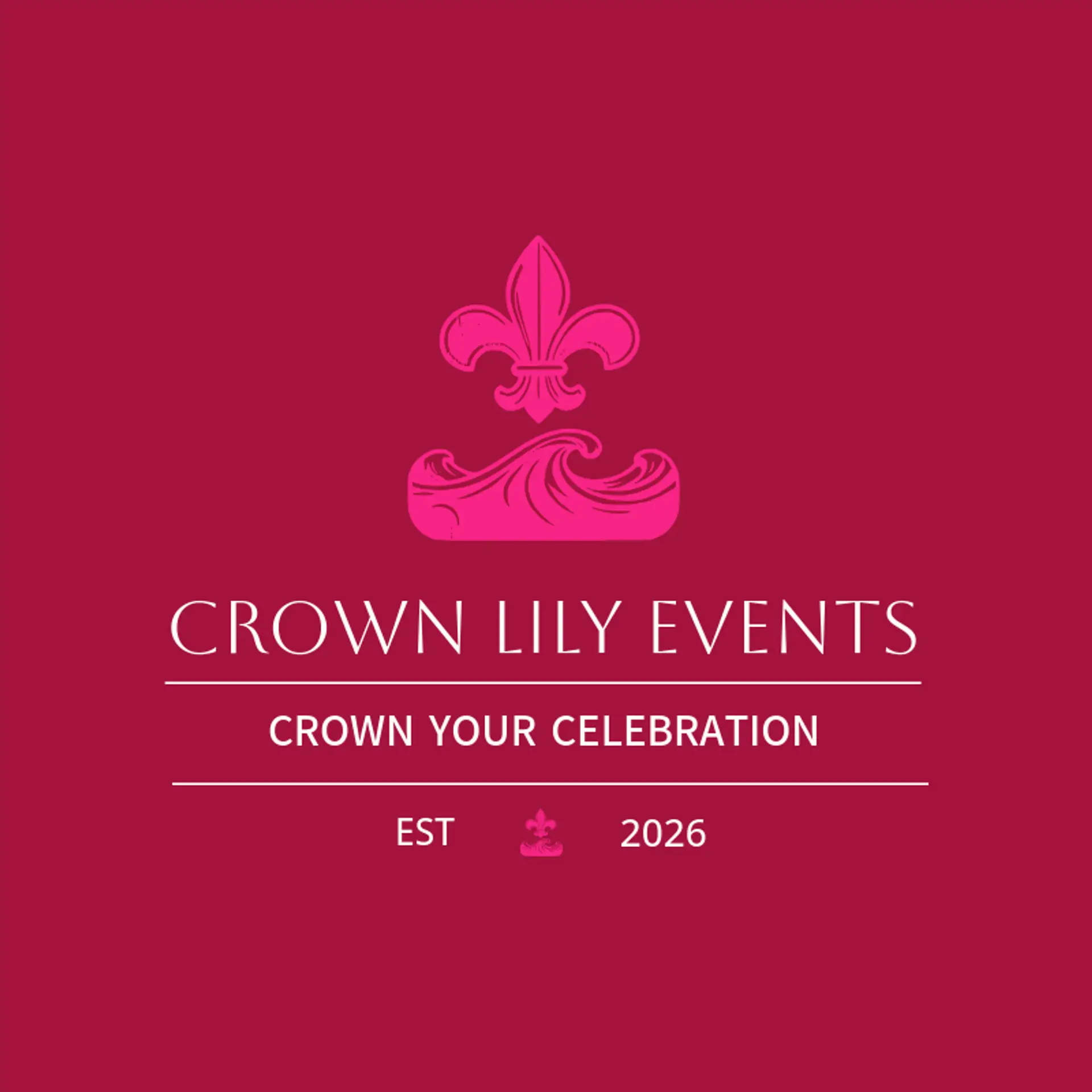 Crown Lily Events logo for fleur de lis