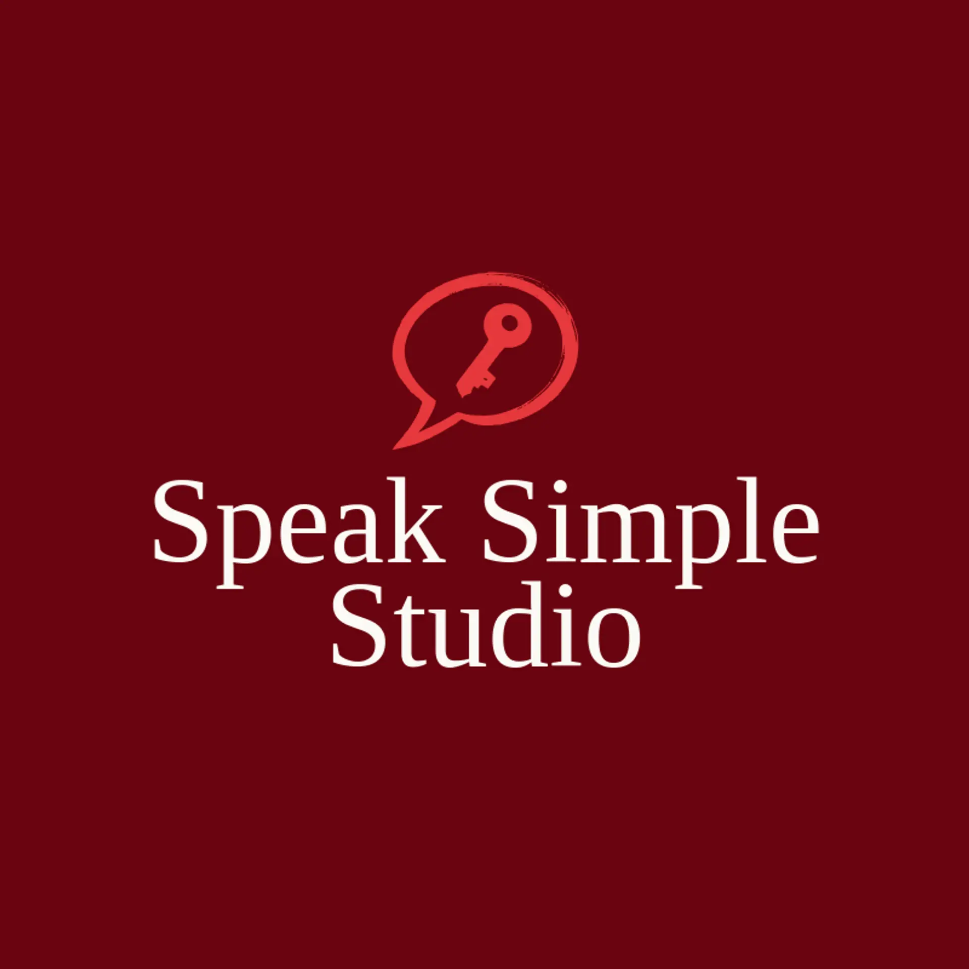 Speak Simple Studio logo for language