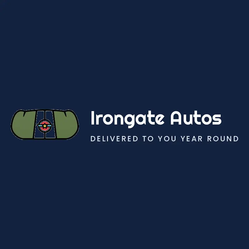 Retro car sales logo cropped into a hood and badge