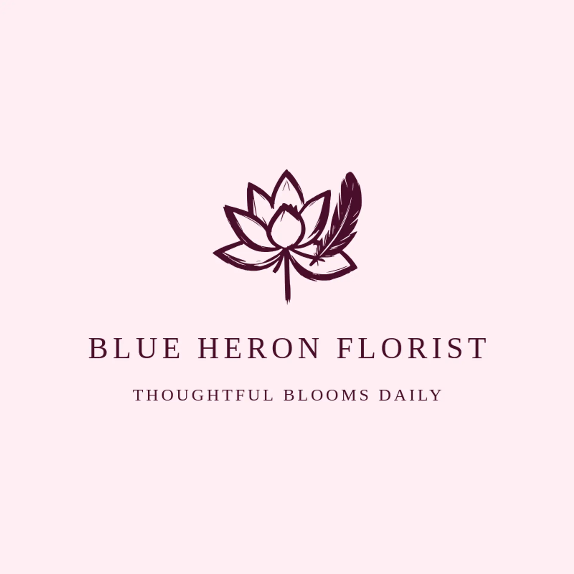 Blue Heron Florist logo for lotus flower