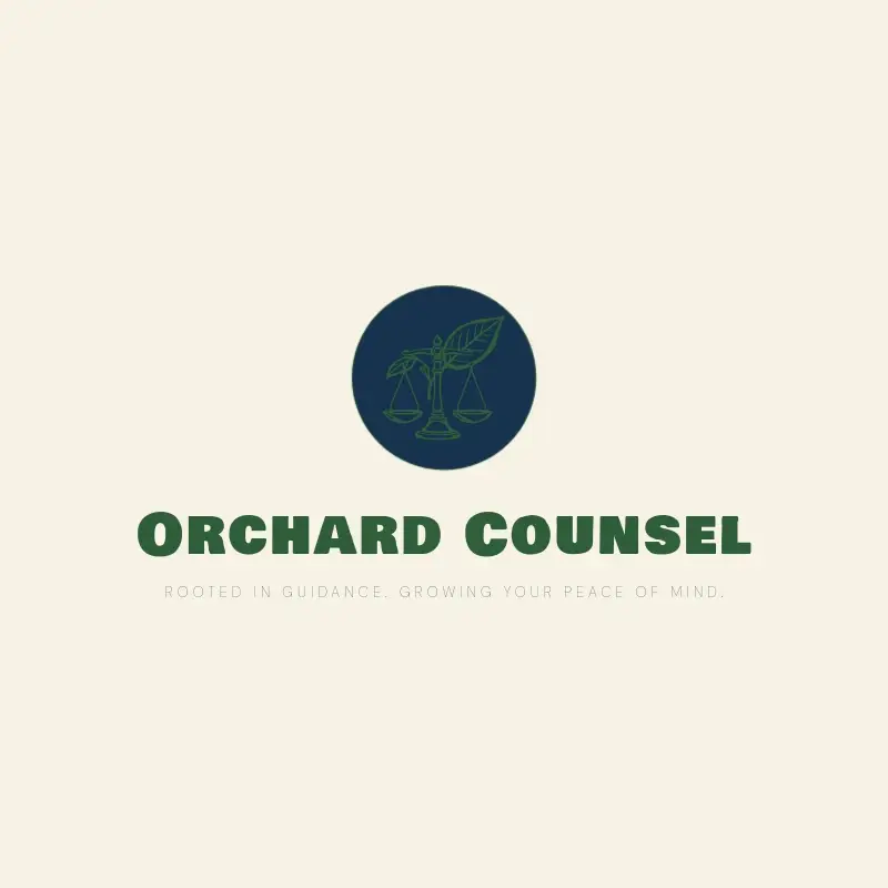 The law firm name Orchard Counsel as a branded logo with a color icon