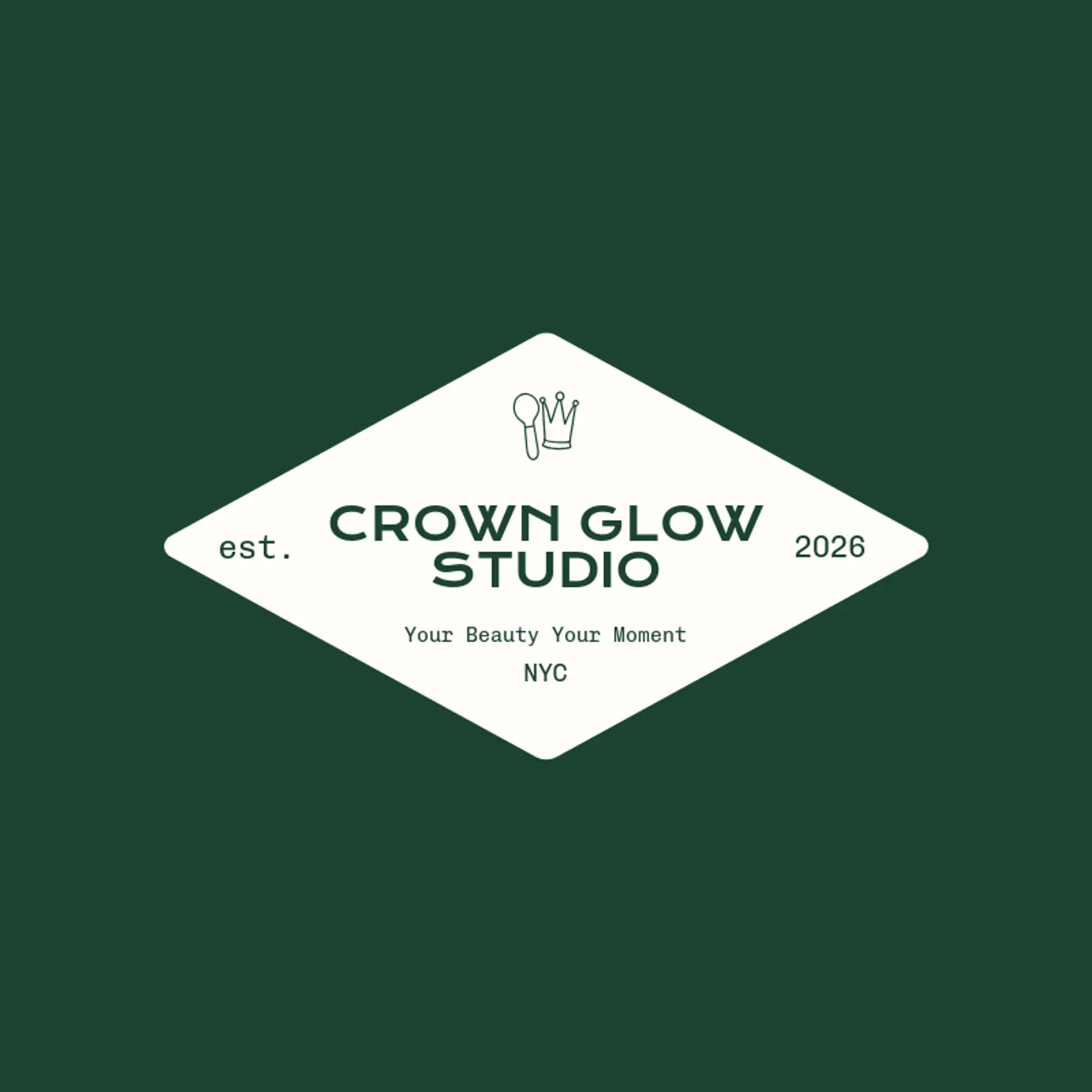 Crown Glow Studio logo for makeup