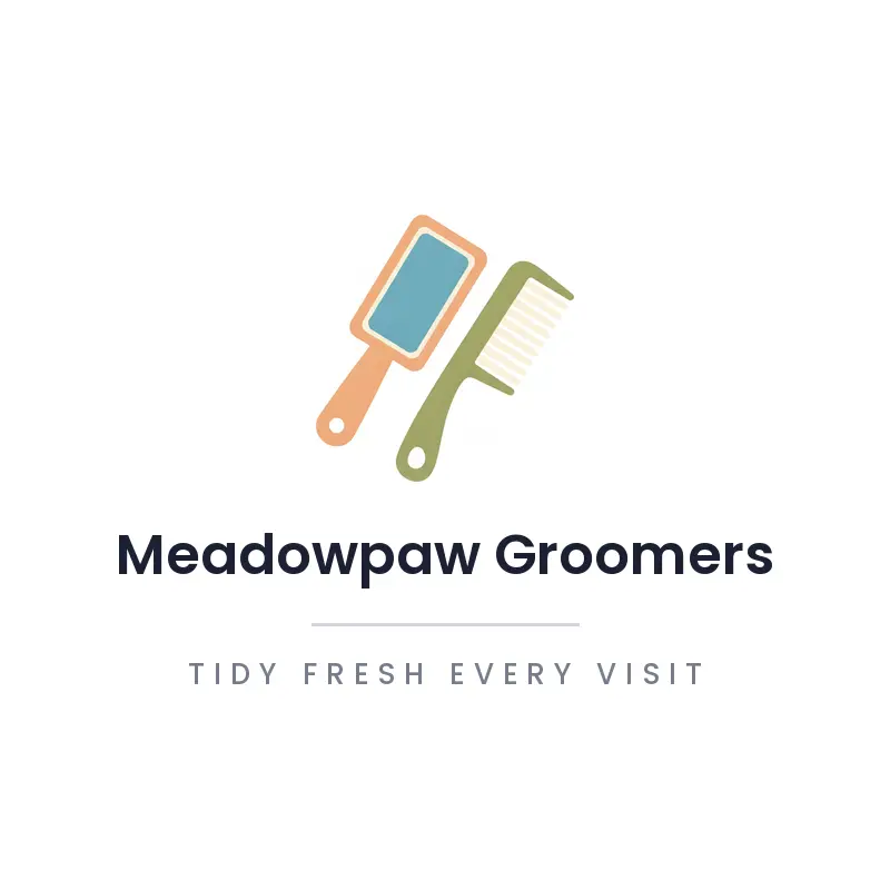 Dog and cat grooming supplies, a full service grooming logo in a minimal style