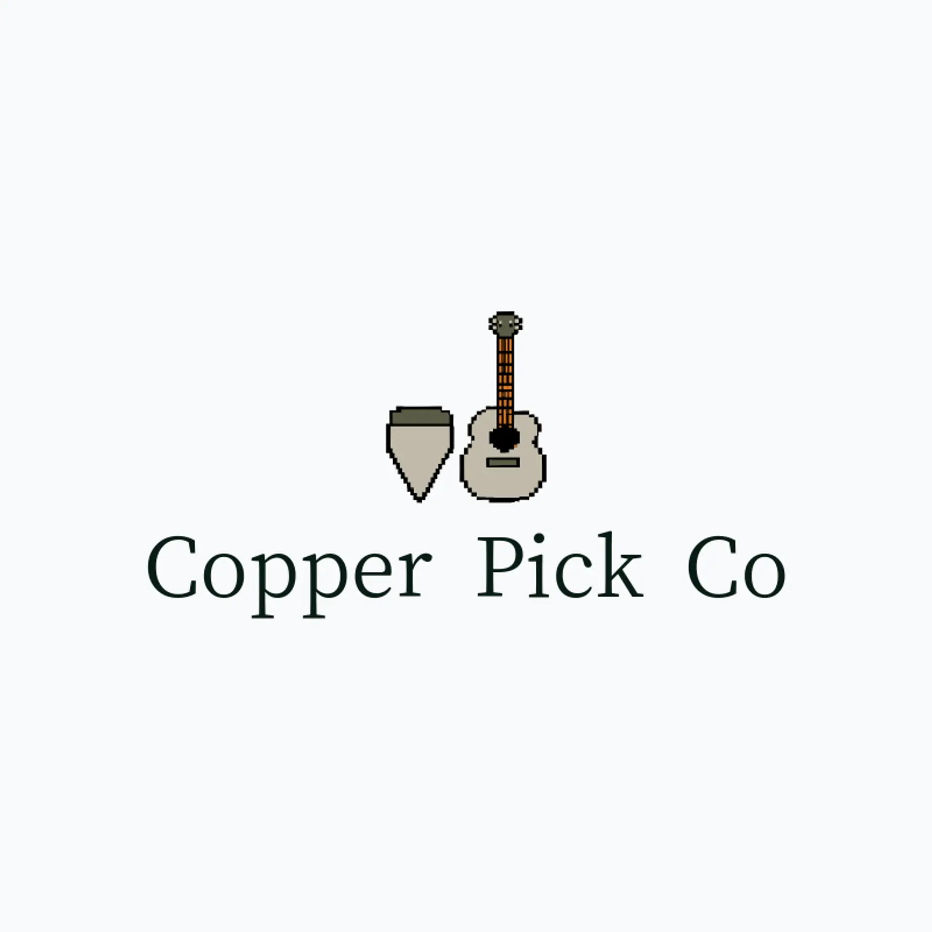 Copper Pick Co logo for guitar