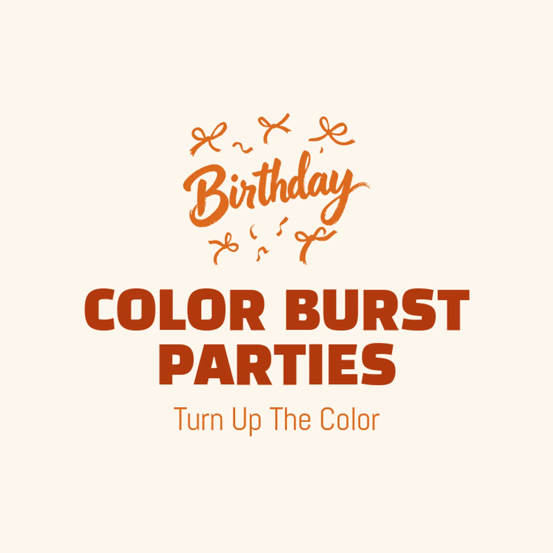 Color Burst Parties logo for birthday