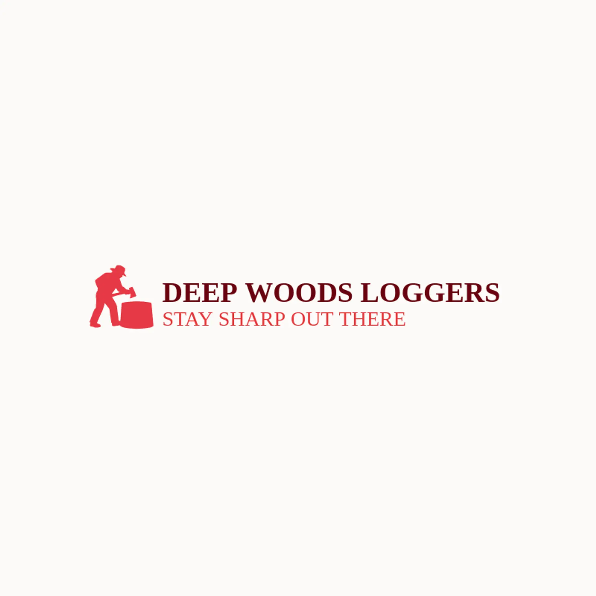 Deep Woods Loggers logo for lumberjack