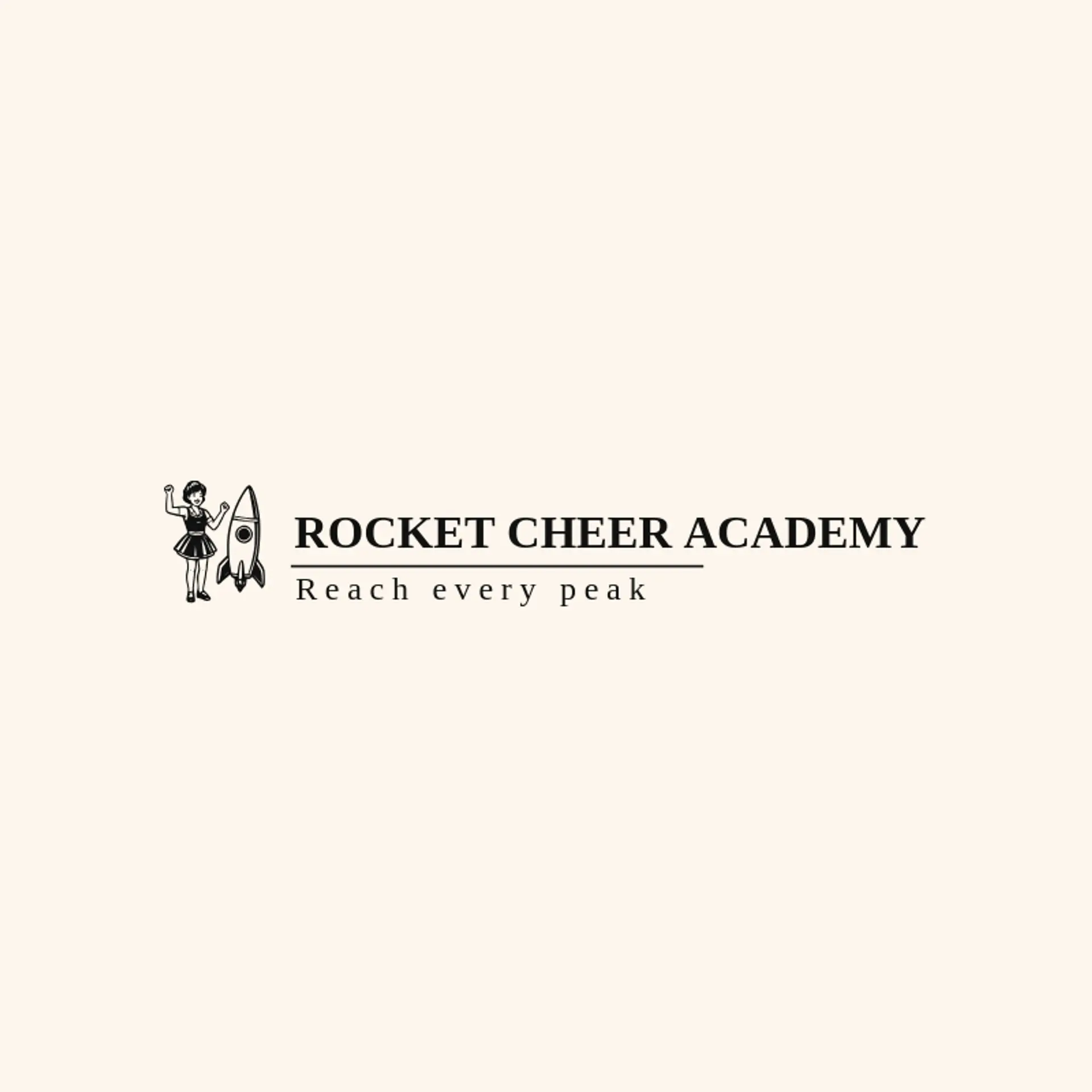 Rocket Cheer Academy logo for cheerleader