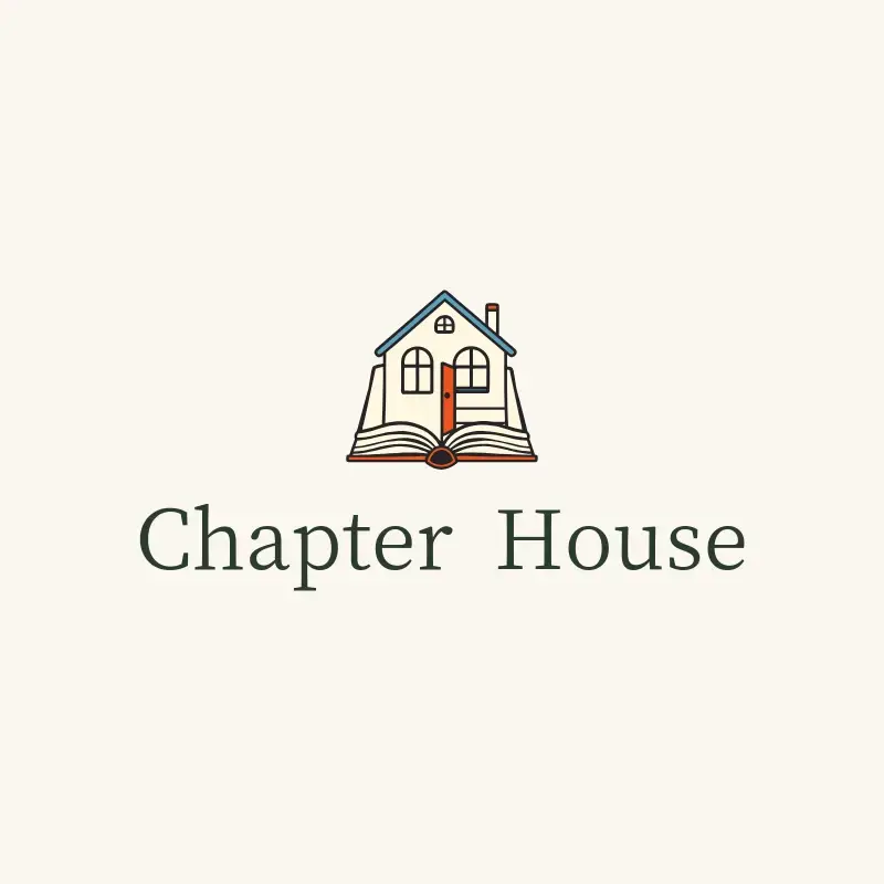 The bookstore name Chapter House as a branded logo with a color icon