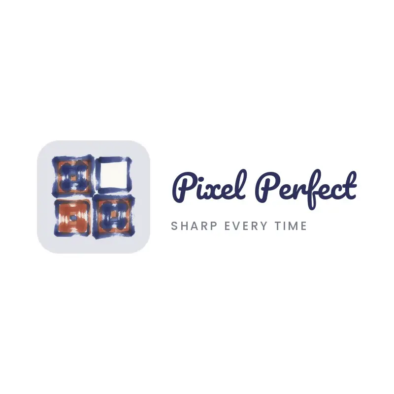 The photography name Pixel Perfect as a branded logo in a brush paint style
