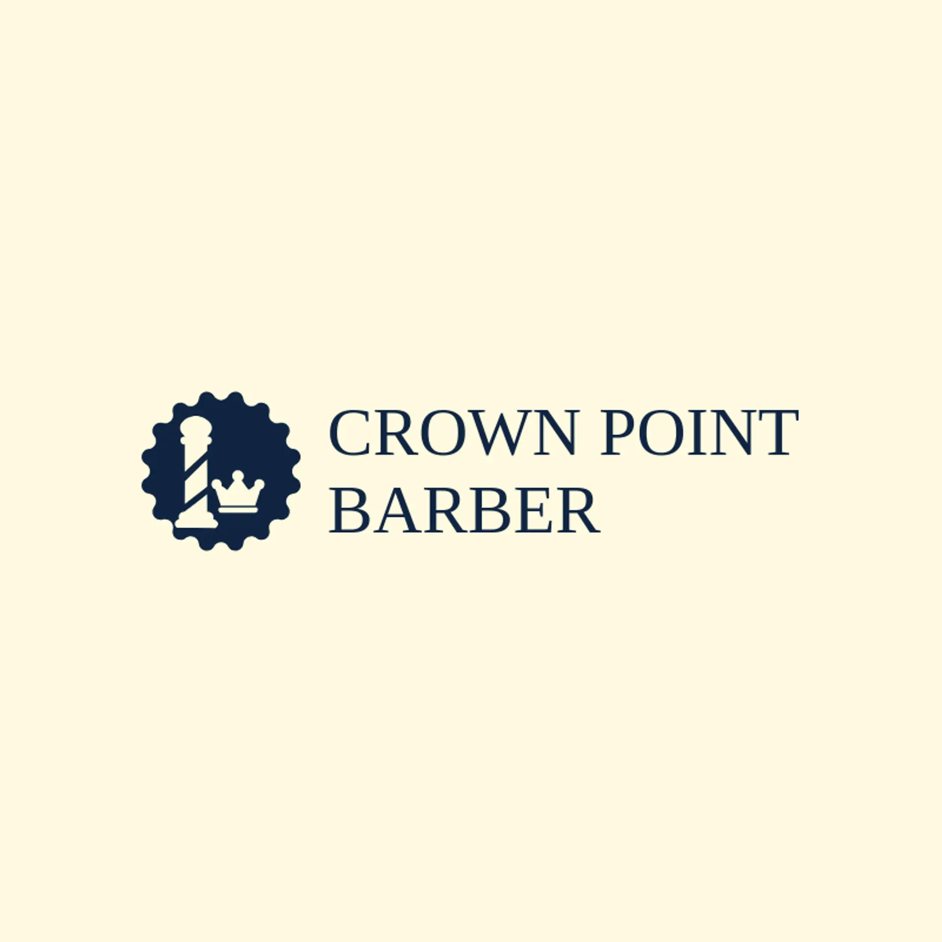 Crown Point Barber logo for barber pole