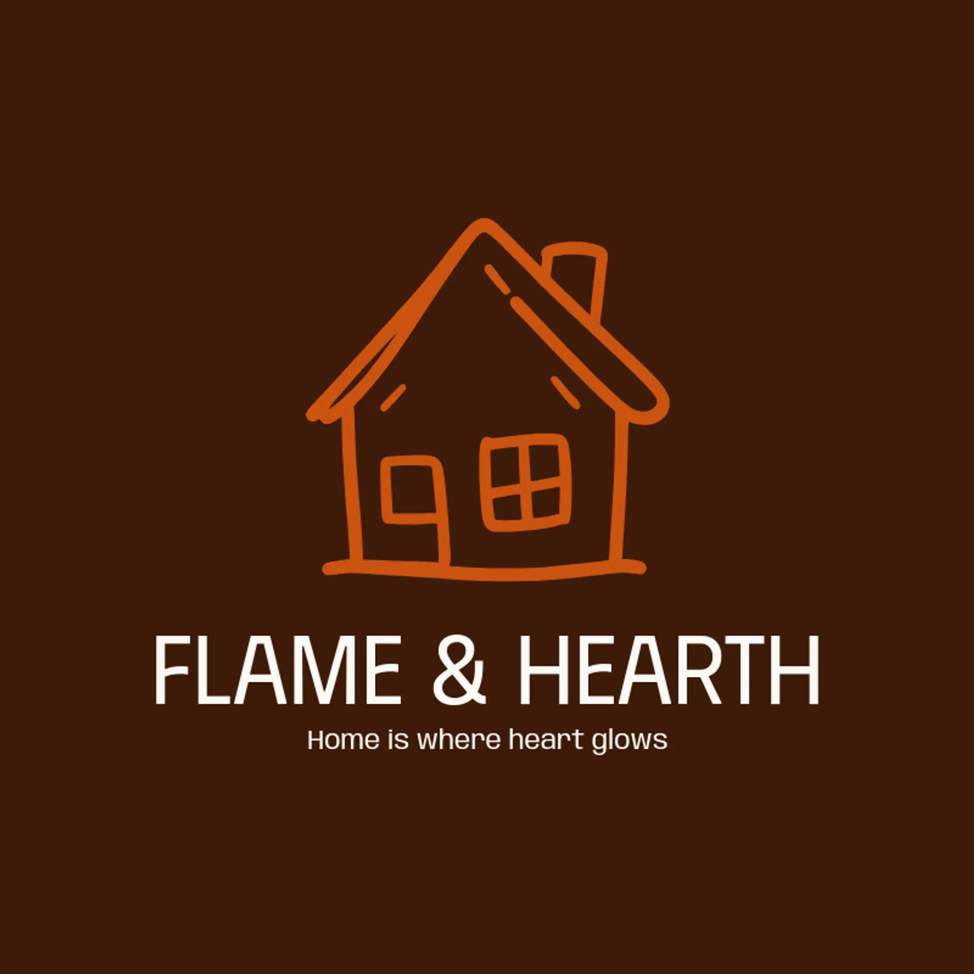 Flame & Hearth logo for house