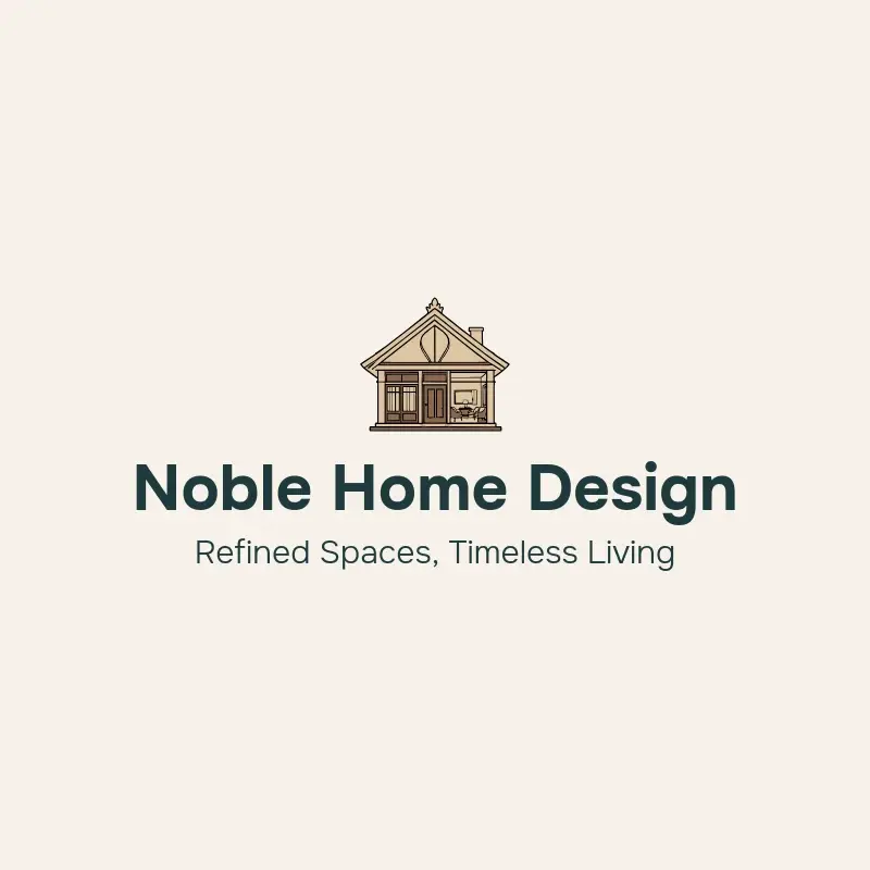 The domain name Noble Home Design as a branded logo with a color icon