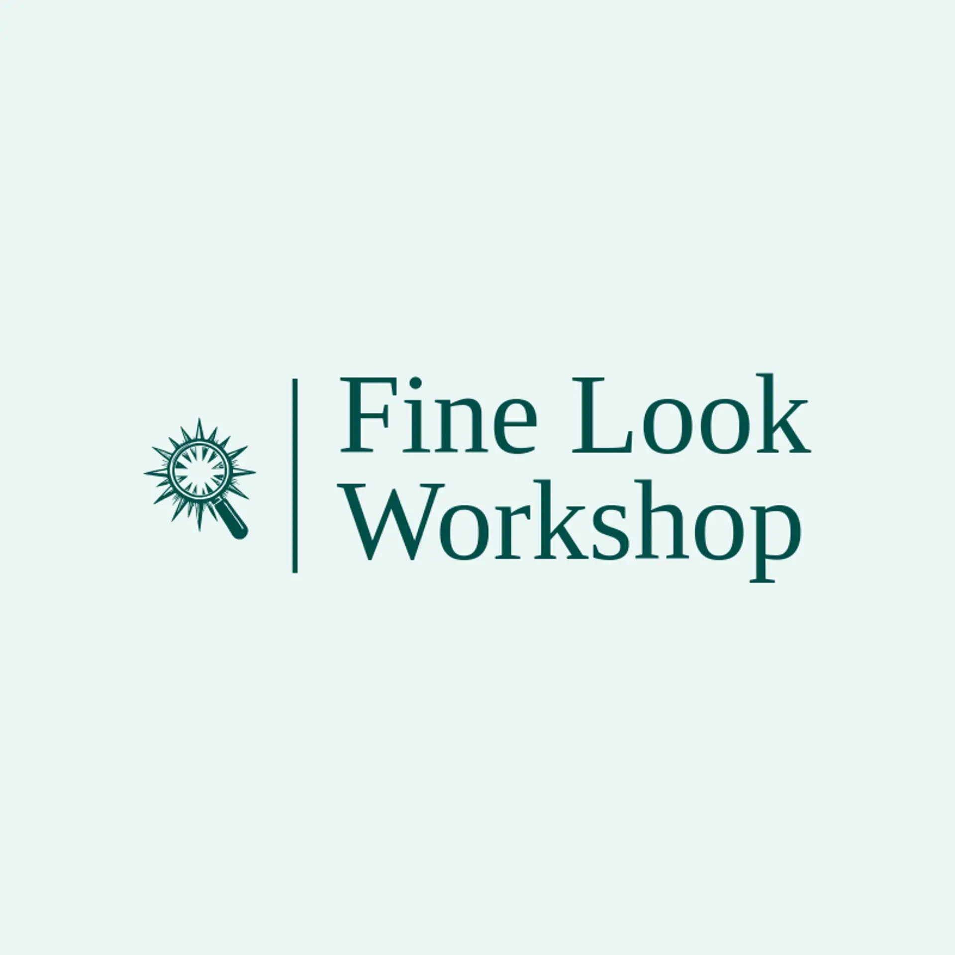 Fine Look Workshop logo for magnifying glass