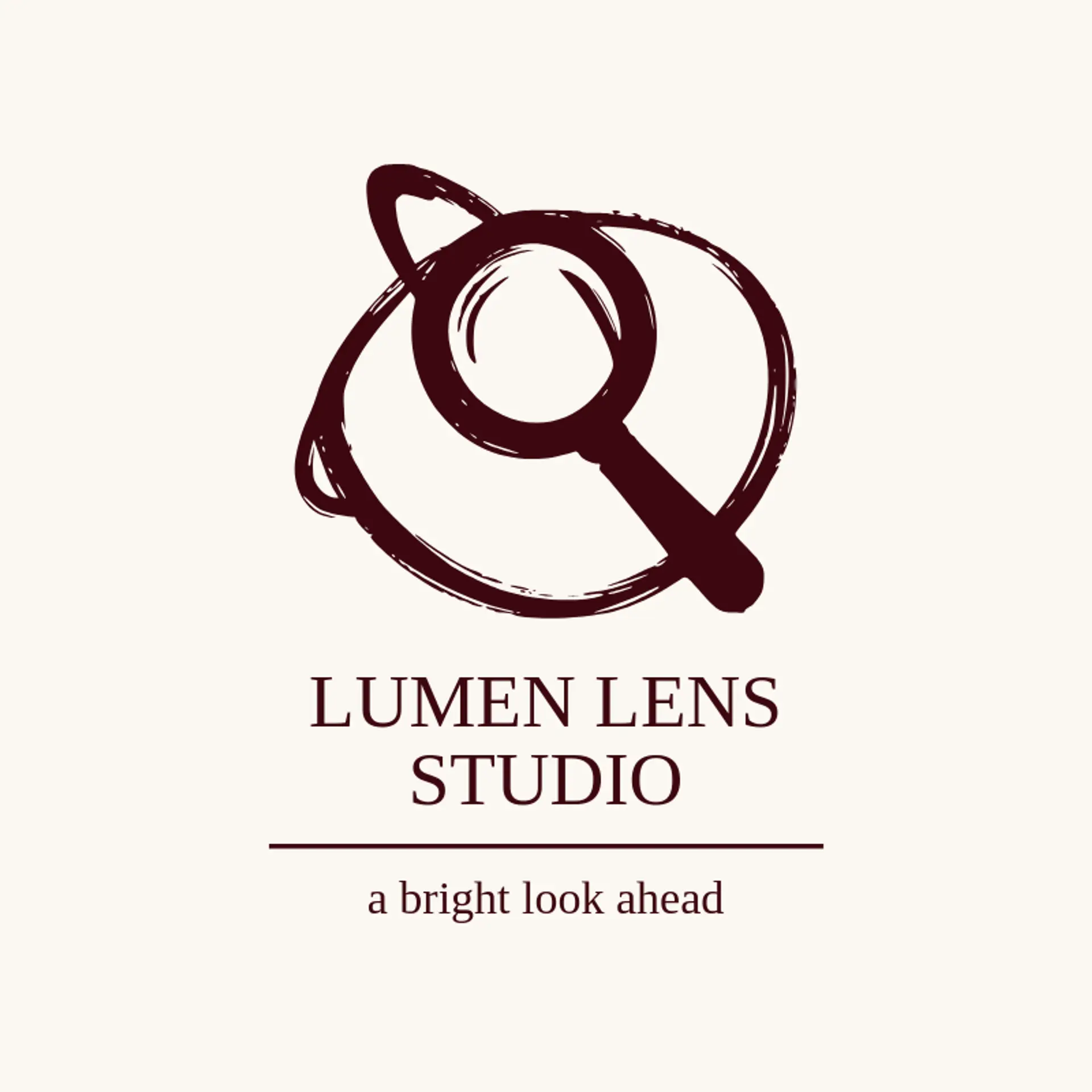 Lumen Lens Studio logo for magnifying glass