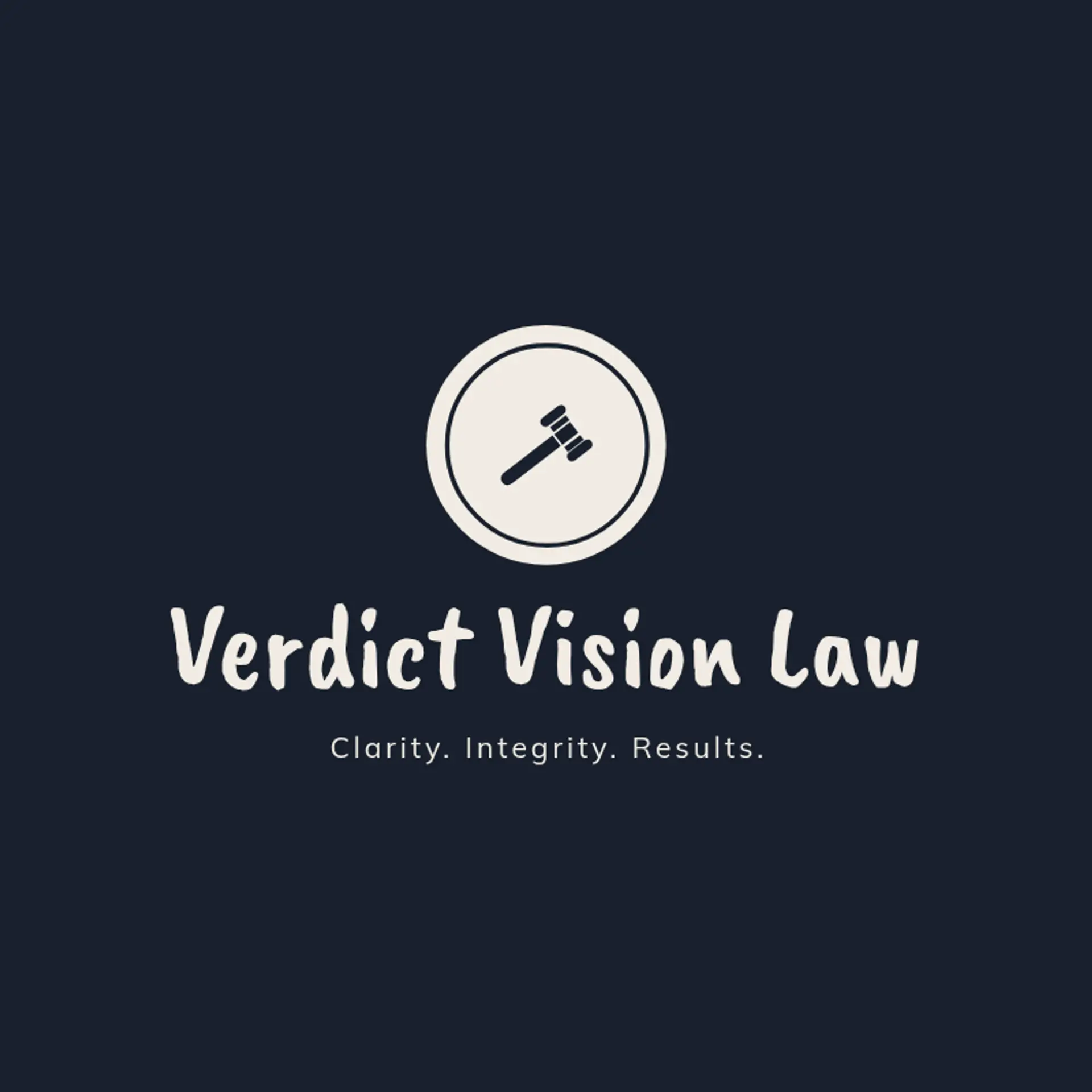 Verdict Vision Law logo for law