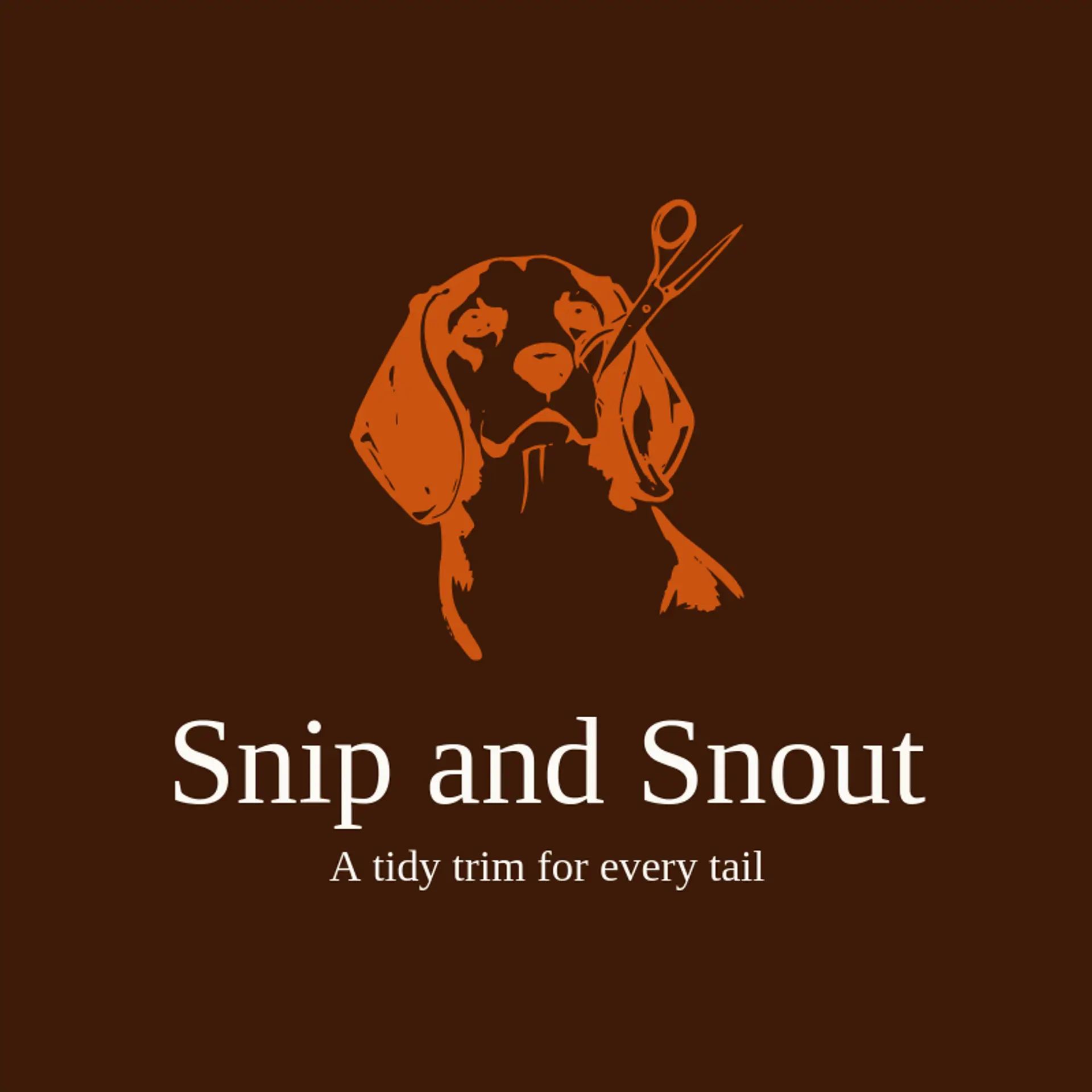 Snip and Snout logo for dog grooming