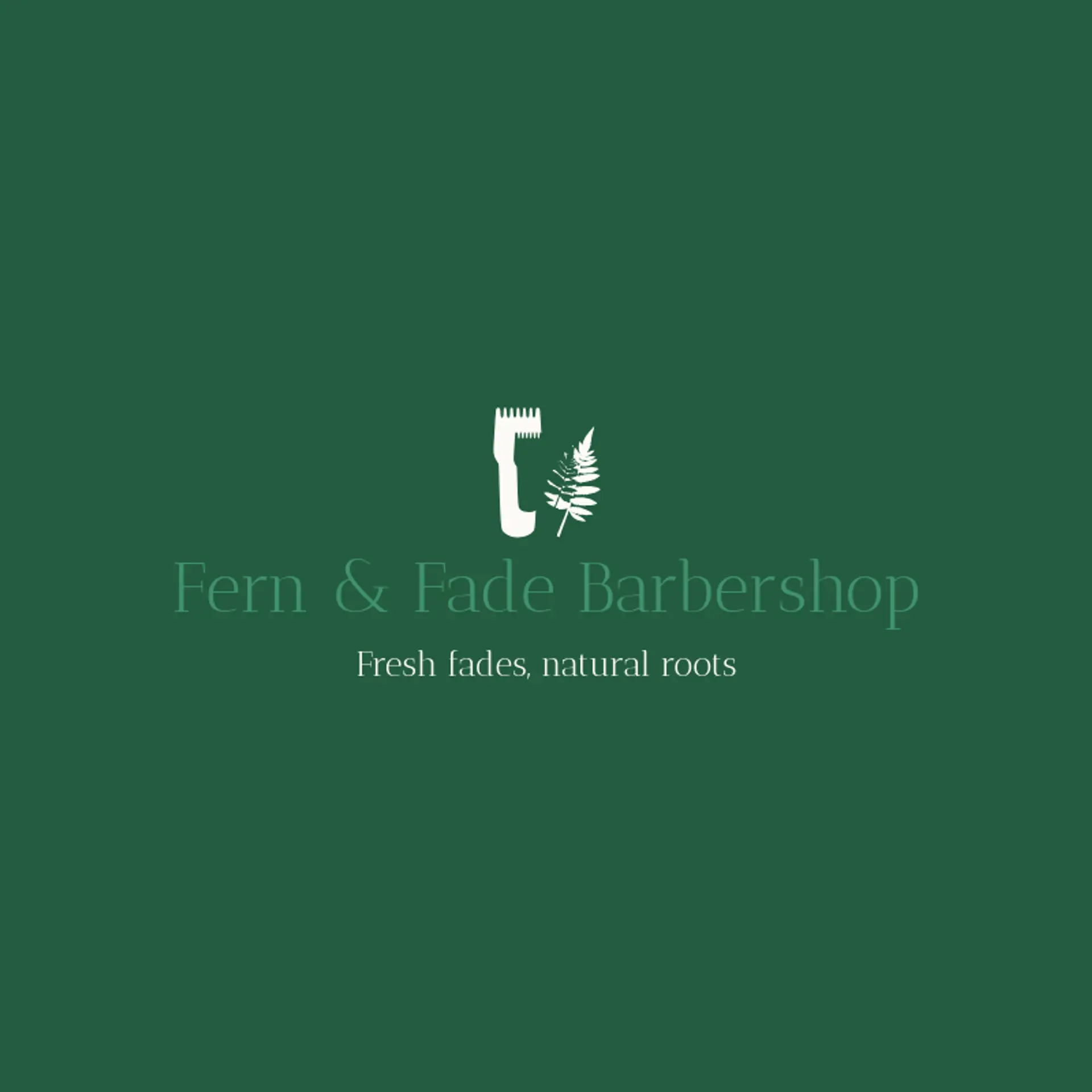 Fern & Fade Barbershop logo for men salon