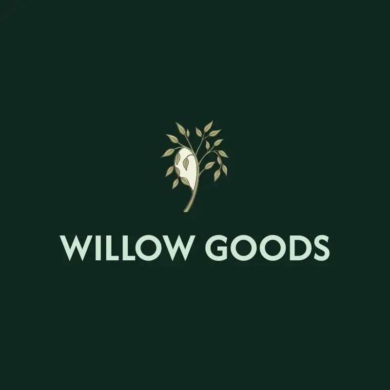 The Shopify store name Willow Goods as a branded logo with a color icon