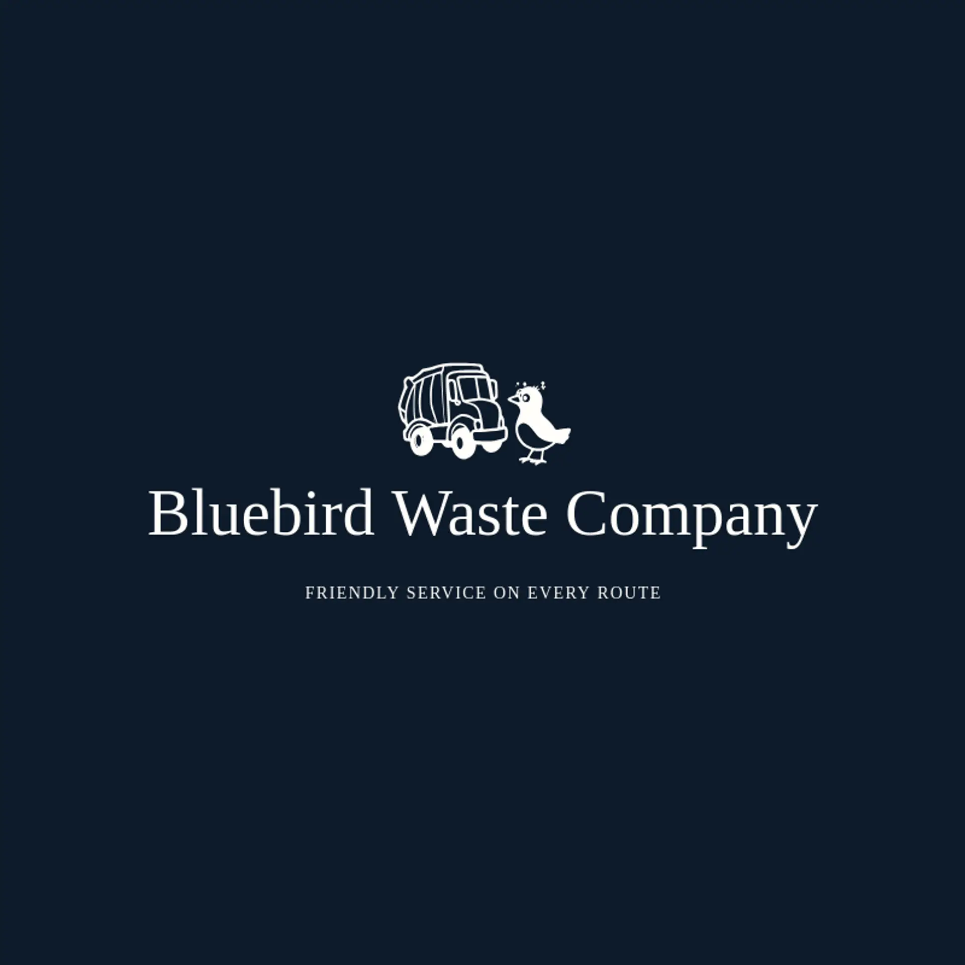 Bluebird Waste Company logo for garbage
