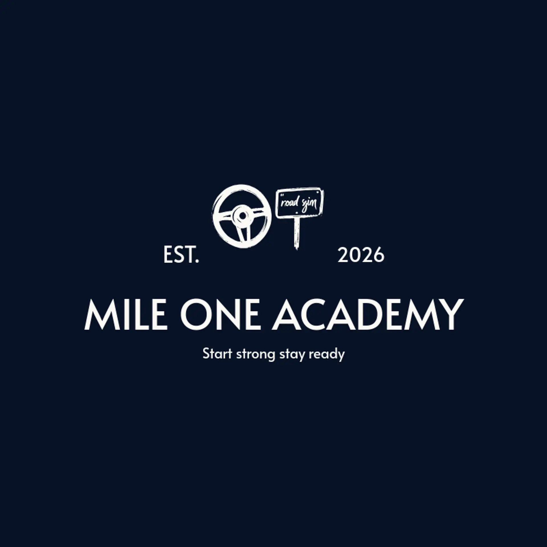 Mile One Academy logo for driving school