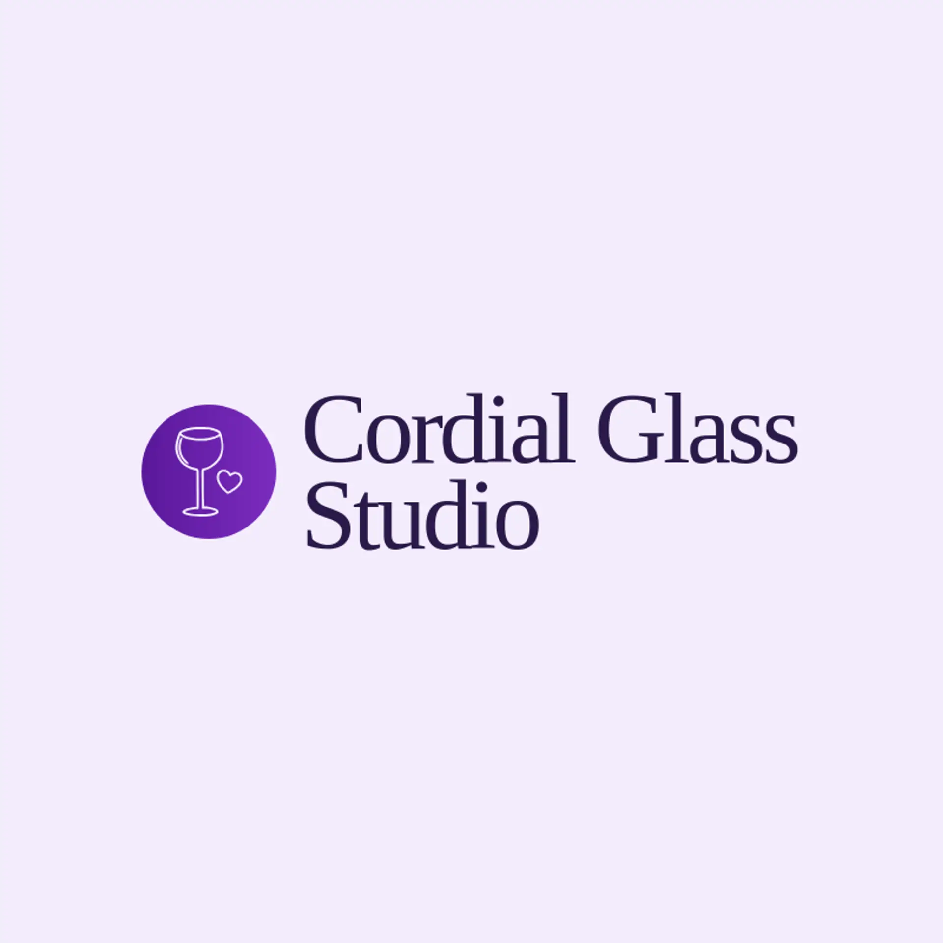Cordial Glass Studio logo for wine glass