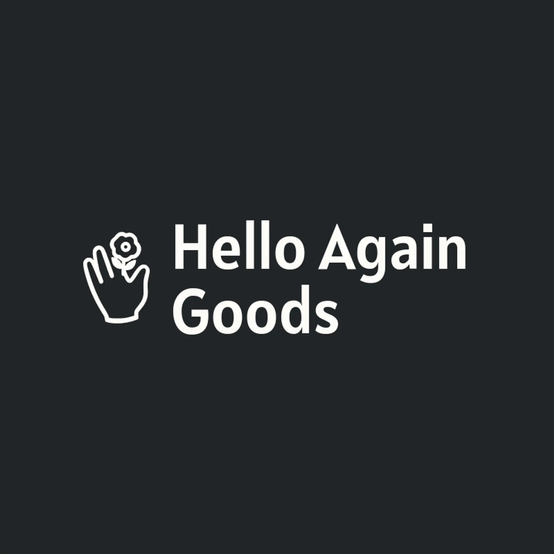 Hello Again Goods logo for hand