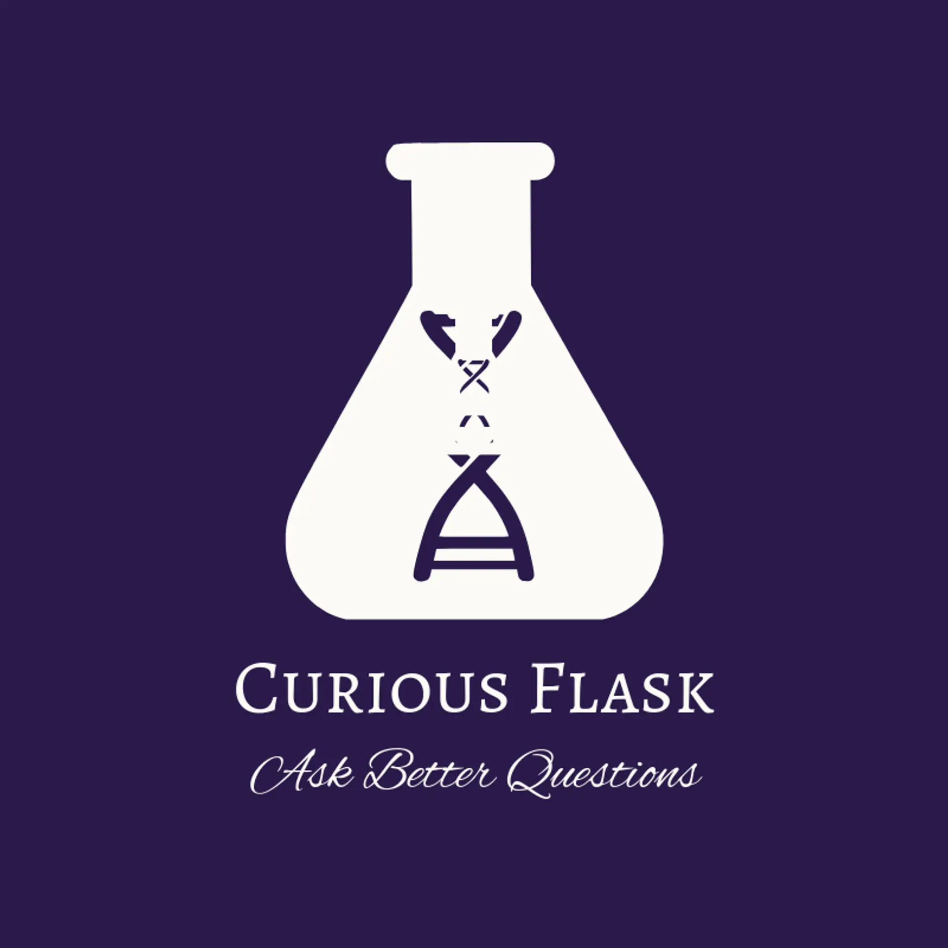 Curious Flask logo for biology