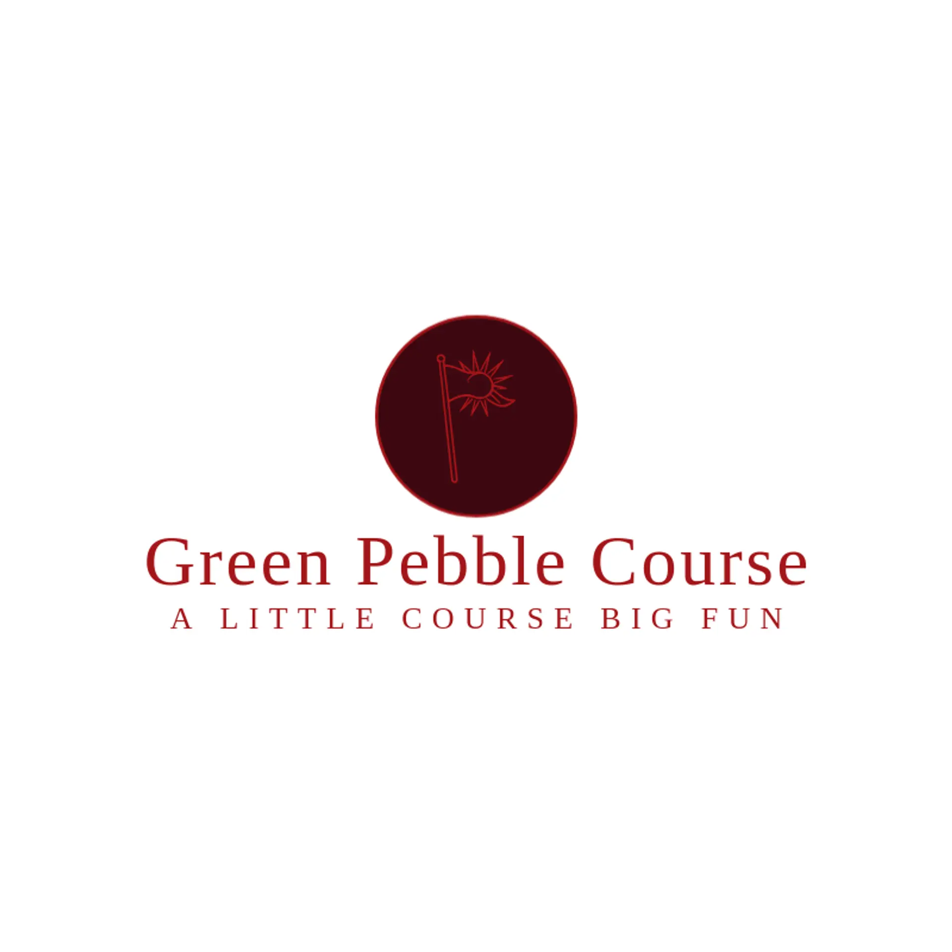 Green Pebble Course logo for mini golf